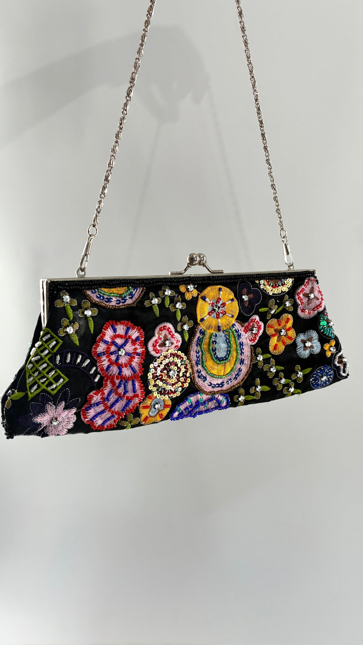 Vintage 1990s New York & Company Black Beaded Bag