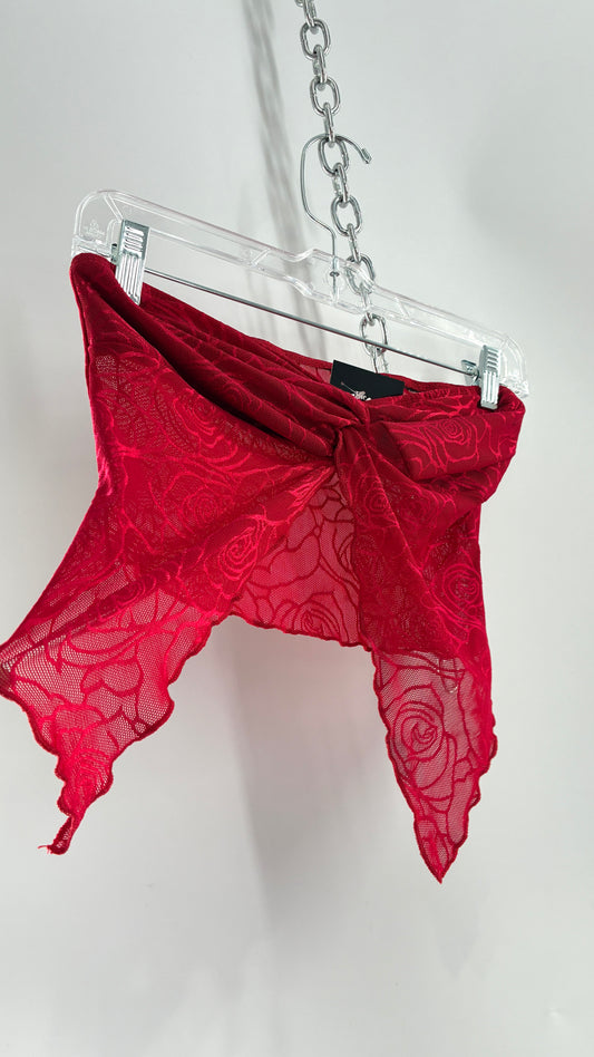 Red Rose Vented Tube Top (Small)
