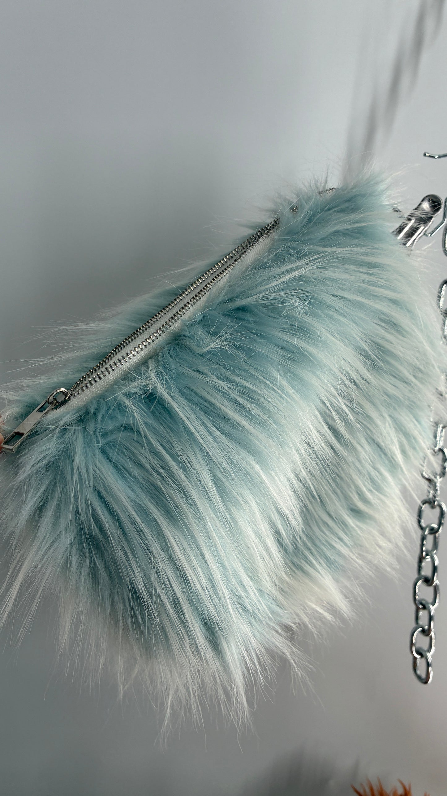 Baby Blue Troll Hair Makeup Bag