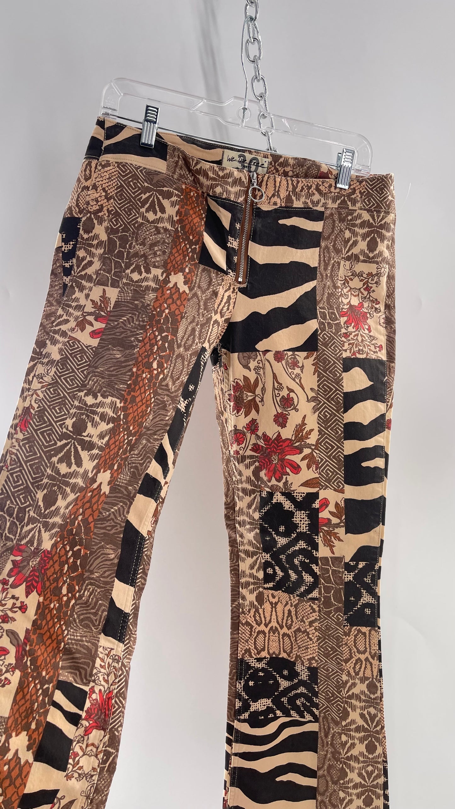 Animal Print Patchwork Graphic Low Waisted Kickflares Free People We The Free (29)