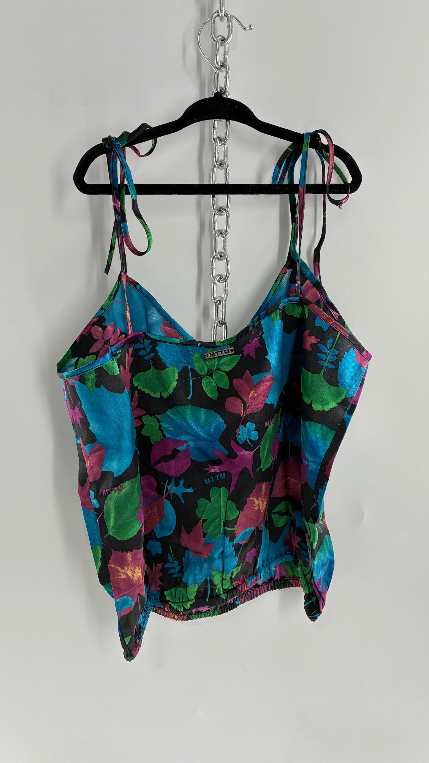 Deadstock Vintage Married to the Mob Floral Tie Shoulder Bubble Top (Medium)