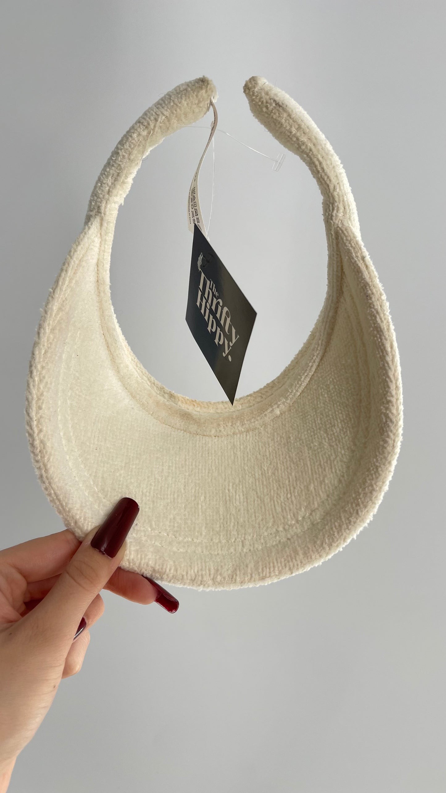 White Towel Visor Sun Hat