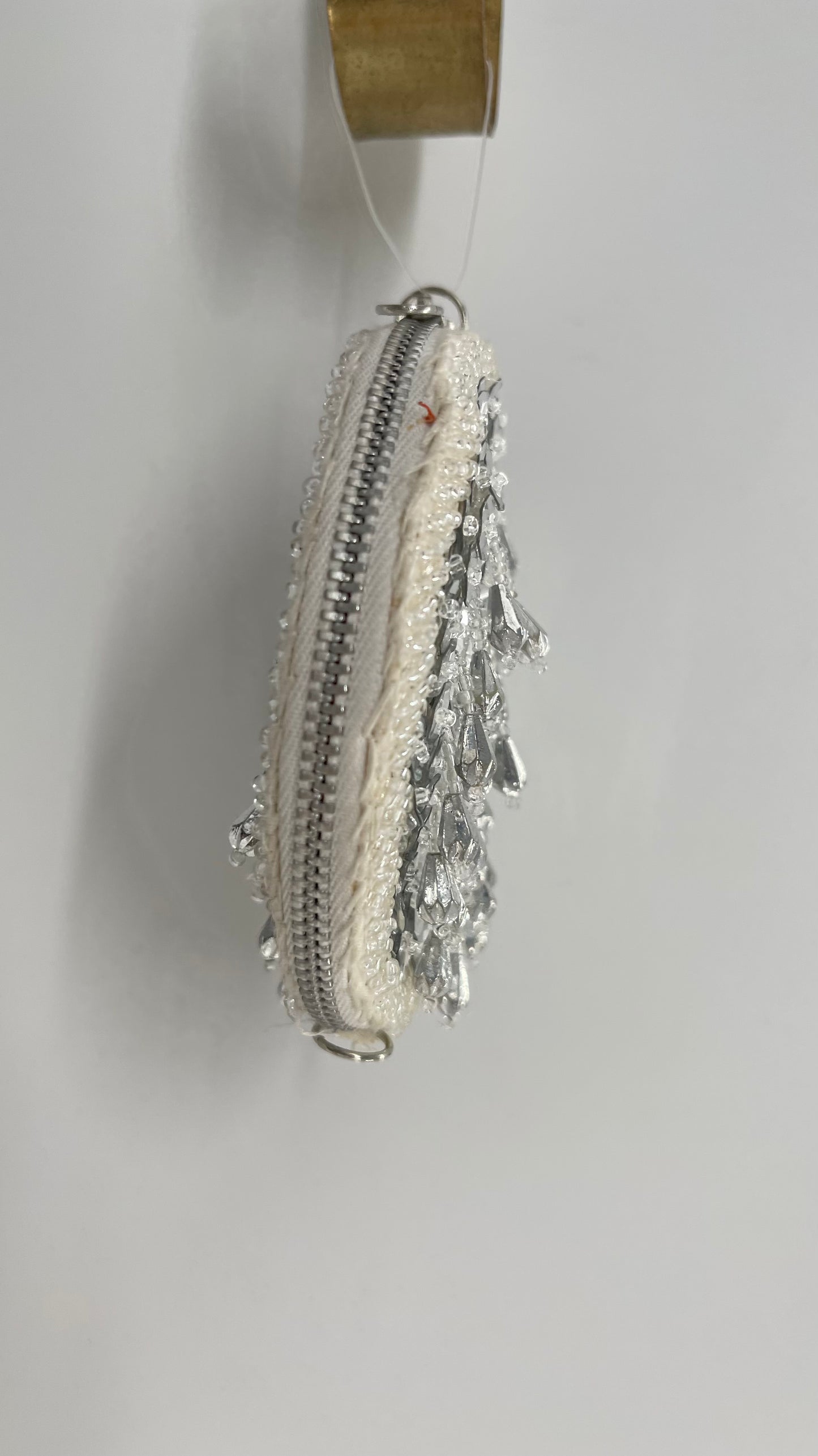 Urban Outfitters Embellished, Sequin, Dangling Crystal Round Coin Pouch