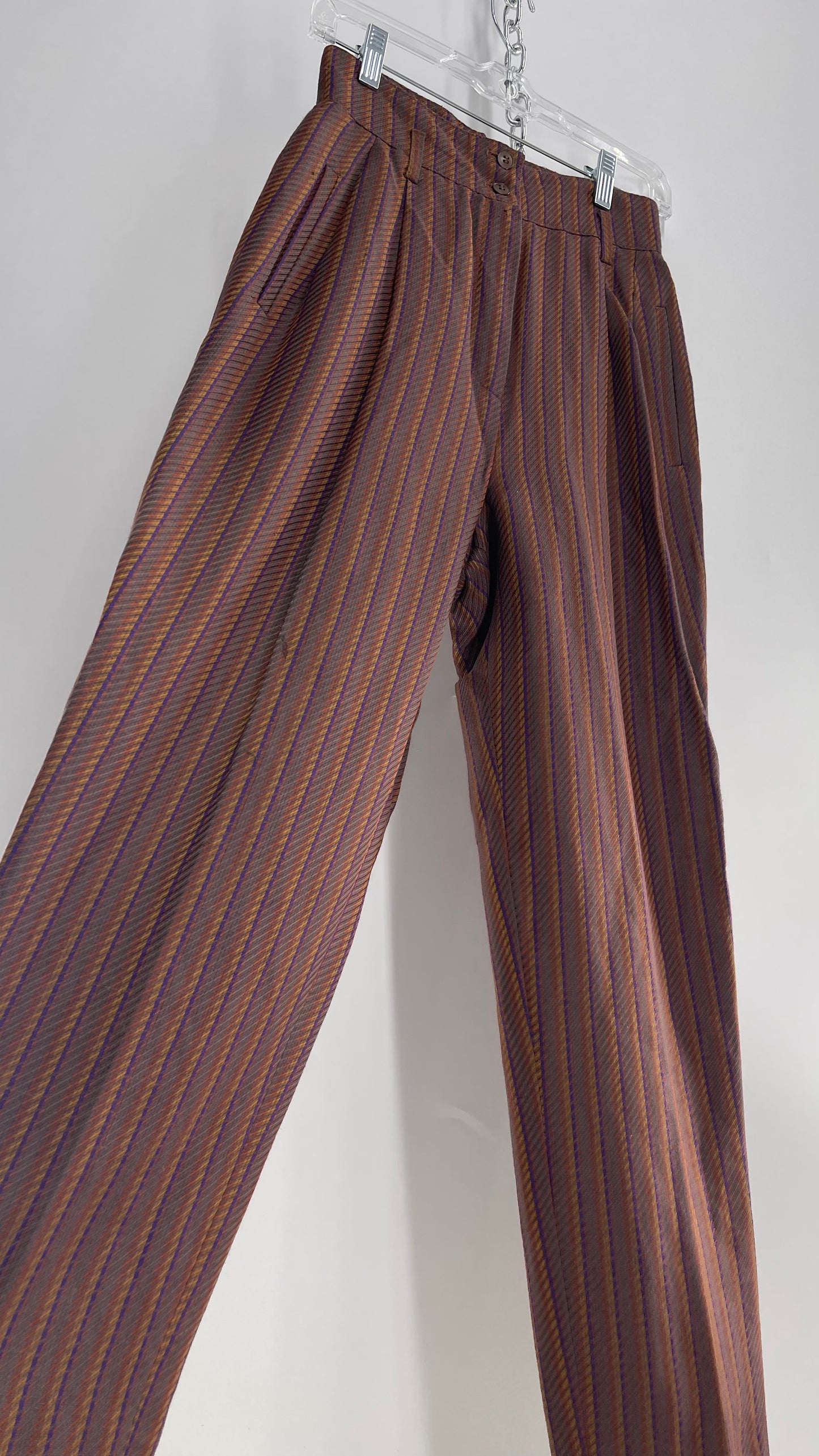 Vintage High Waisted Striped Trouser  (2)