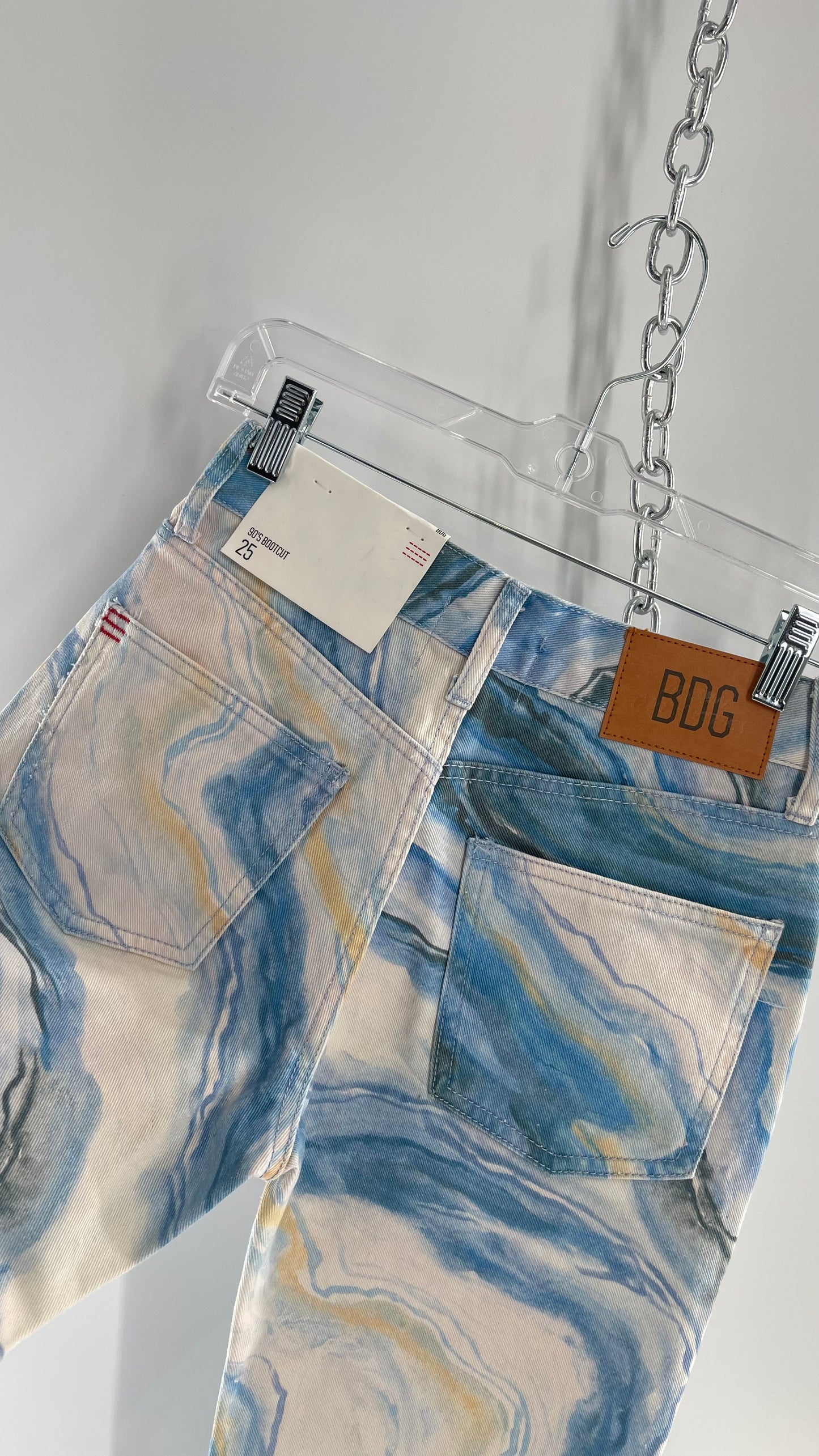 BDG Geode Graphic Blue Kickflares with Tags Attached (25)