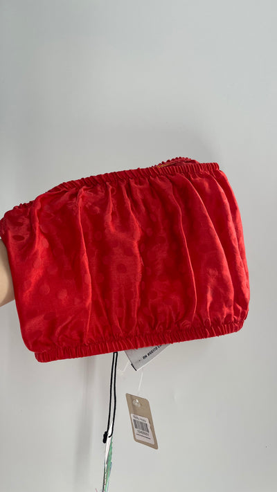 Urban Outfitters Renewal Upcycled Red Polka Bandeau with Tags Attached (S/M)