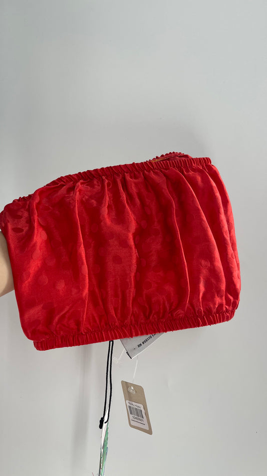 Urban Outfitters Renewal Upcycled Red Polka Bandeau with Tags Attached (S/M)