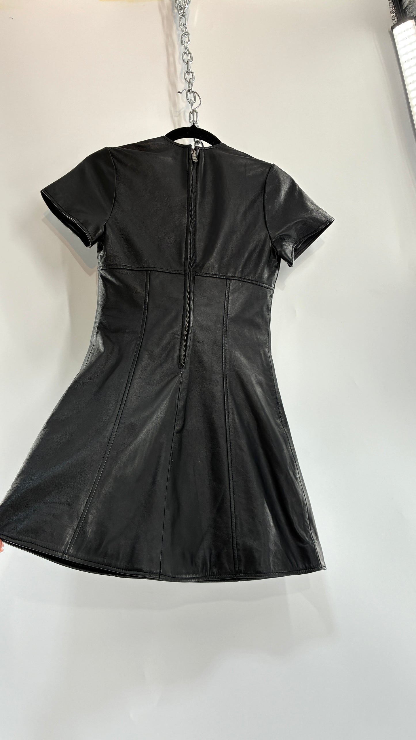 HOUSE of HARLOW X REVOLVE Genuine Leather Underbust Seam, Bodycon Mini Dress (Small)