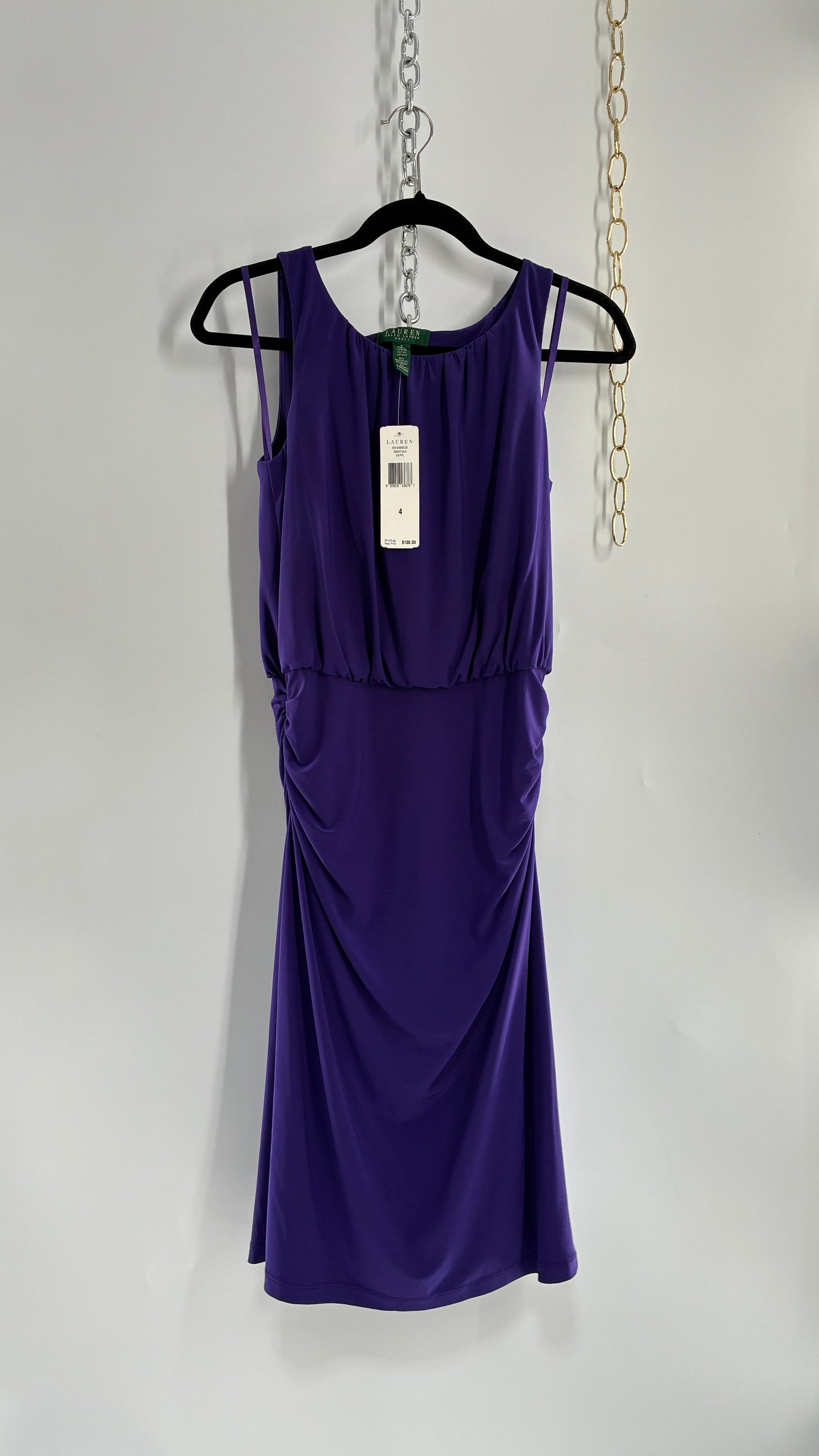 Vintage RALPH LAUREN Purple Midi Dress with Tags Attached (4)