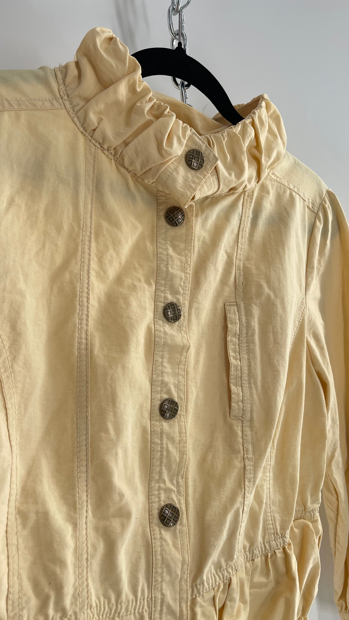 Vintage AMI Baby Yellow Beige Bubble Hem Jacket