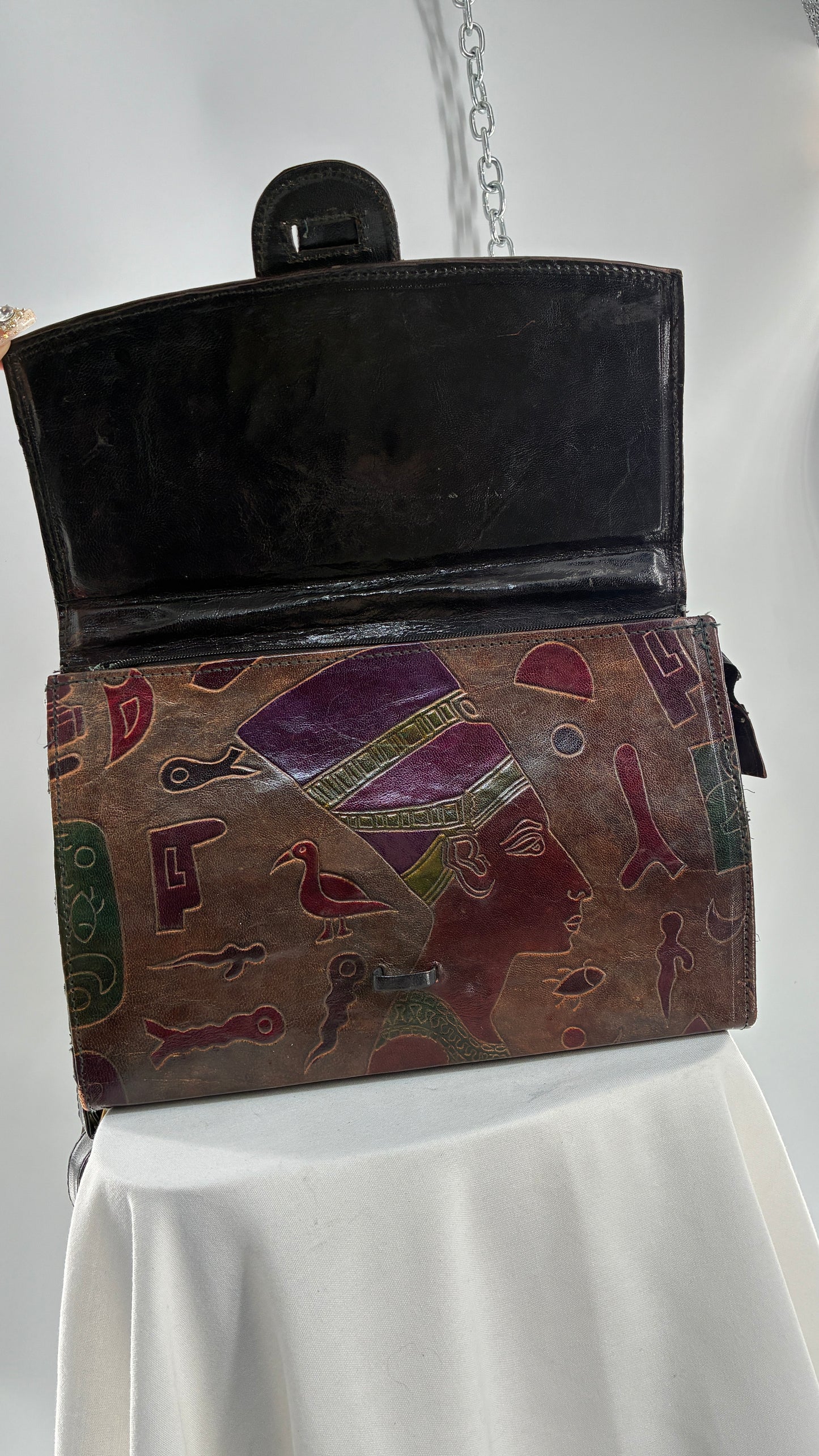 Deadstock Vintage African Leather Engraved Cross Body