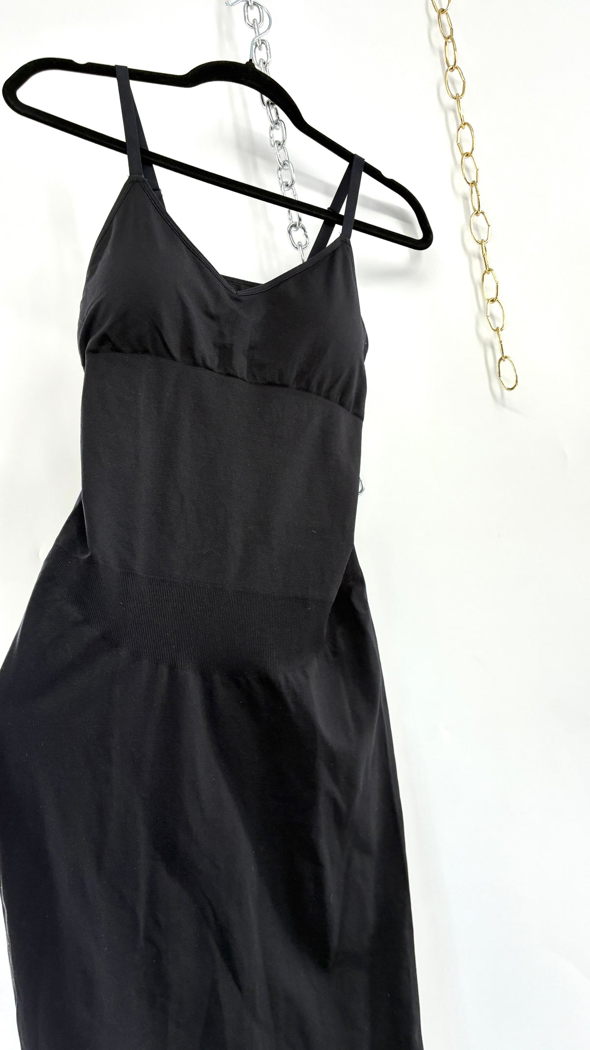 NWOT Black Spandex Thick Stretchy Midi Dress (M/L)