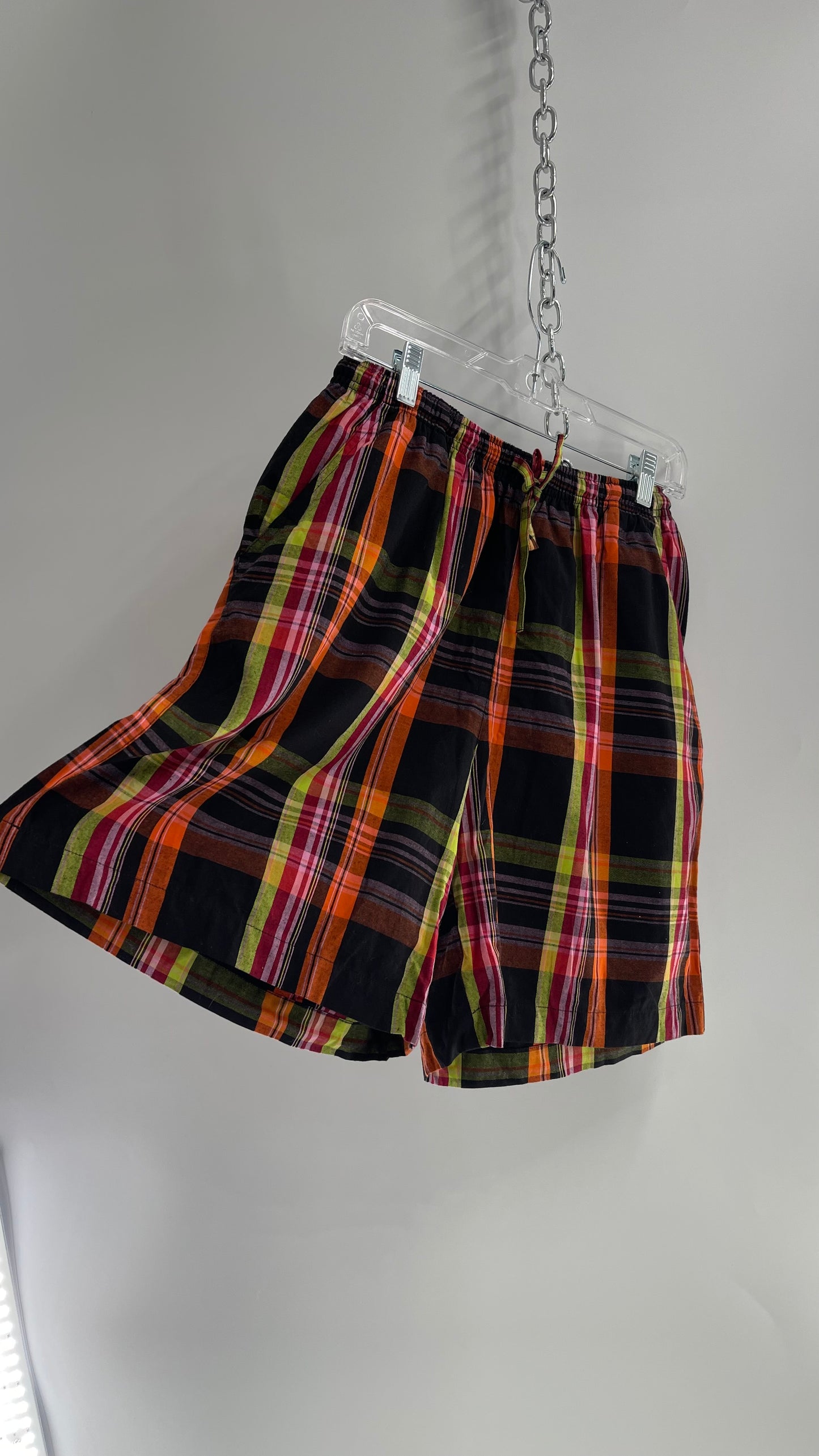 ERIKA Halloween/Fall Plaid Boxer Style Shorts (Large)