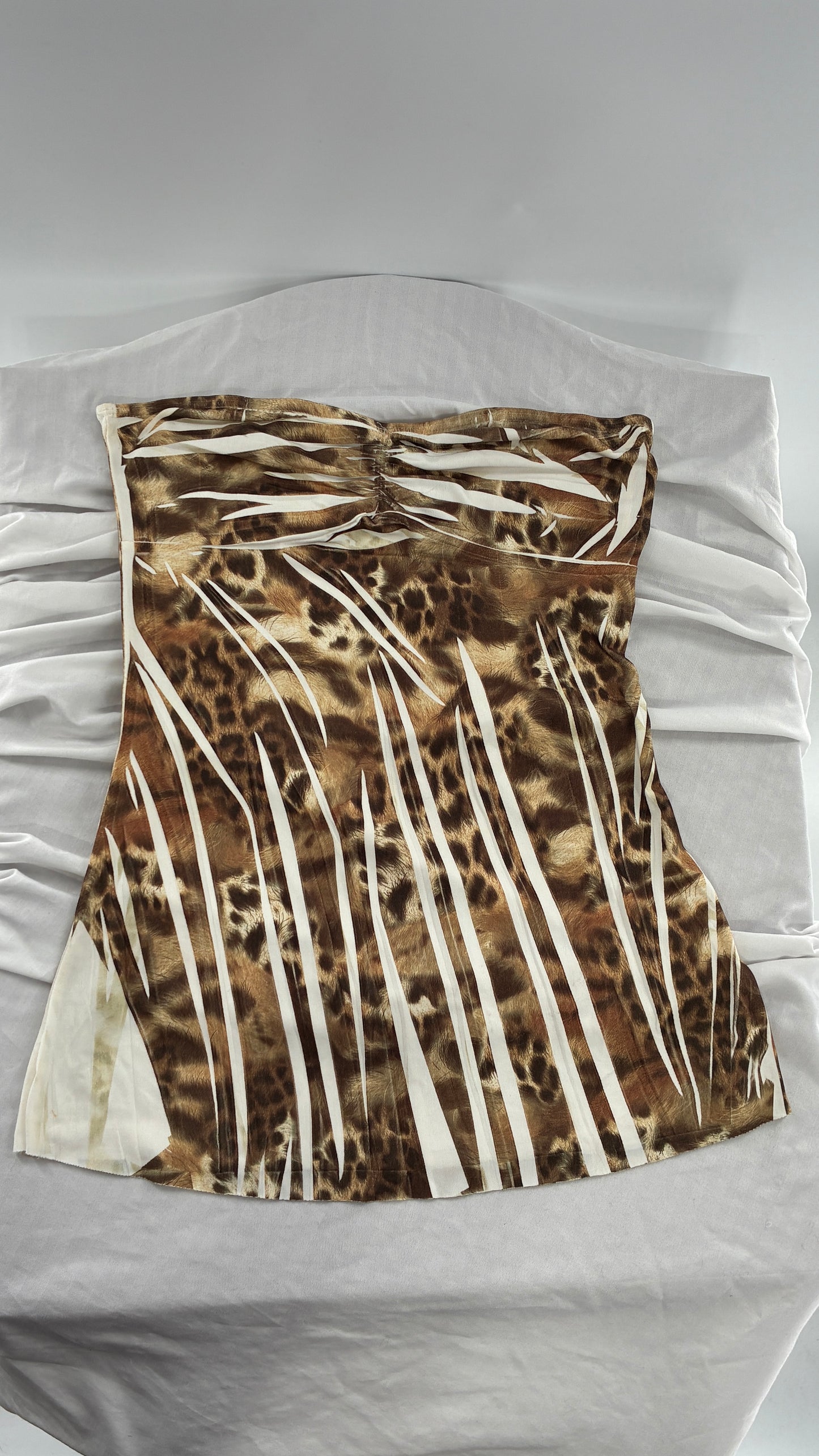 Vintage JL♥️ 1990s Animal Printed Graphic Tube Top (Medium)