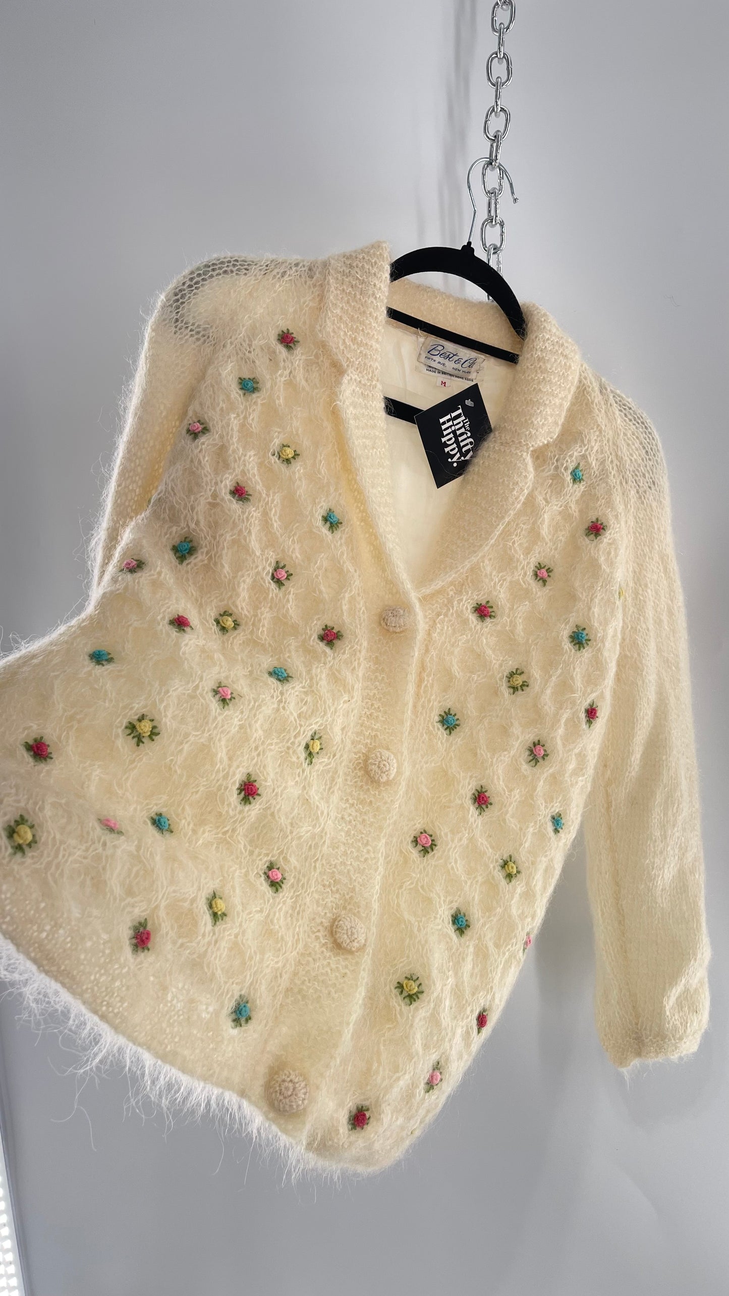 Vintage Best & Co Lil Rose, Cream Granny Cardigan (Medium)