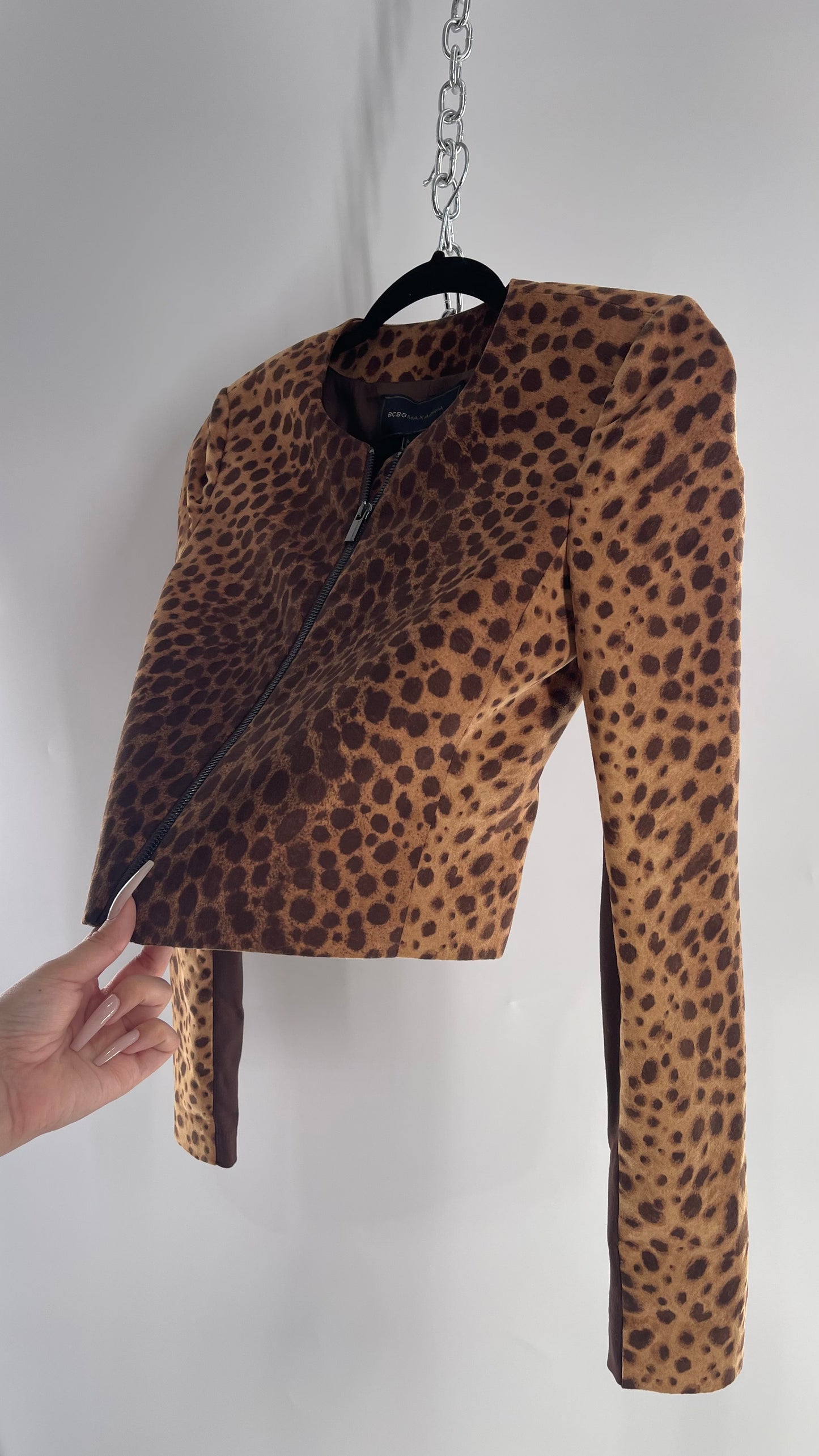 BCBG MAXAZRIA Vintage Cheetah Print Jacket with Tags Attached (XS)