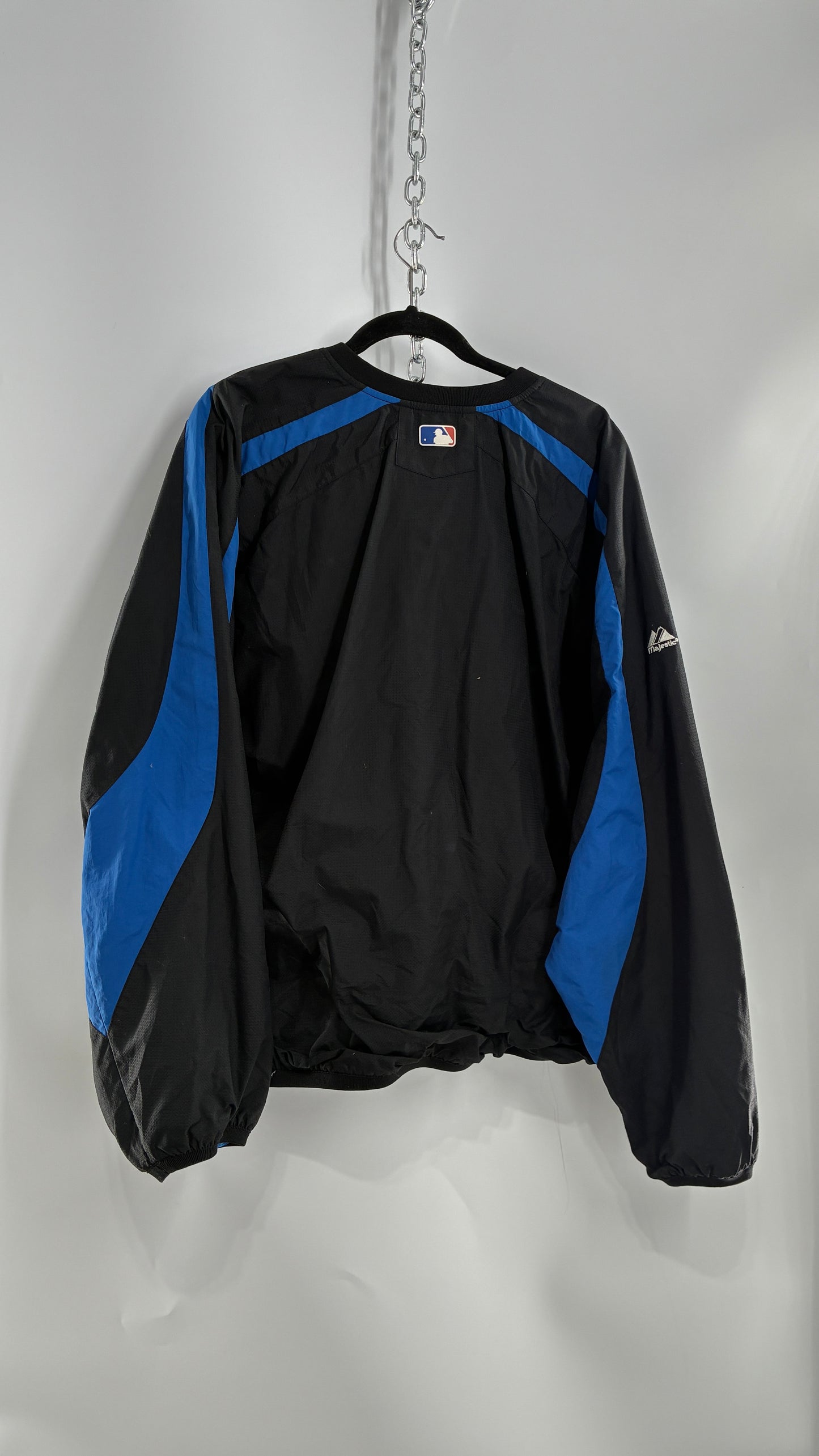 Vintage METS Men’s Windbreaker Sweater with Side Zippers and Pockets (XL)