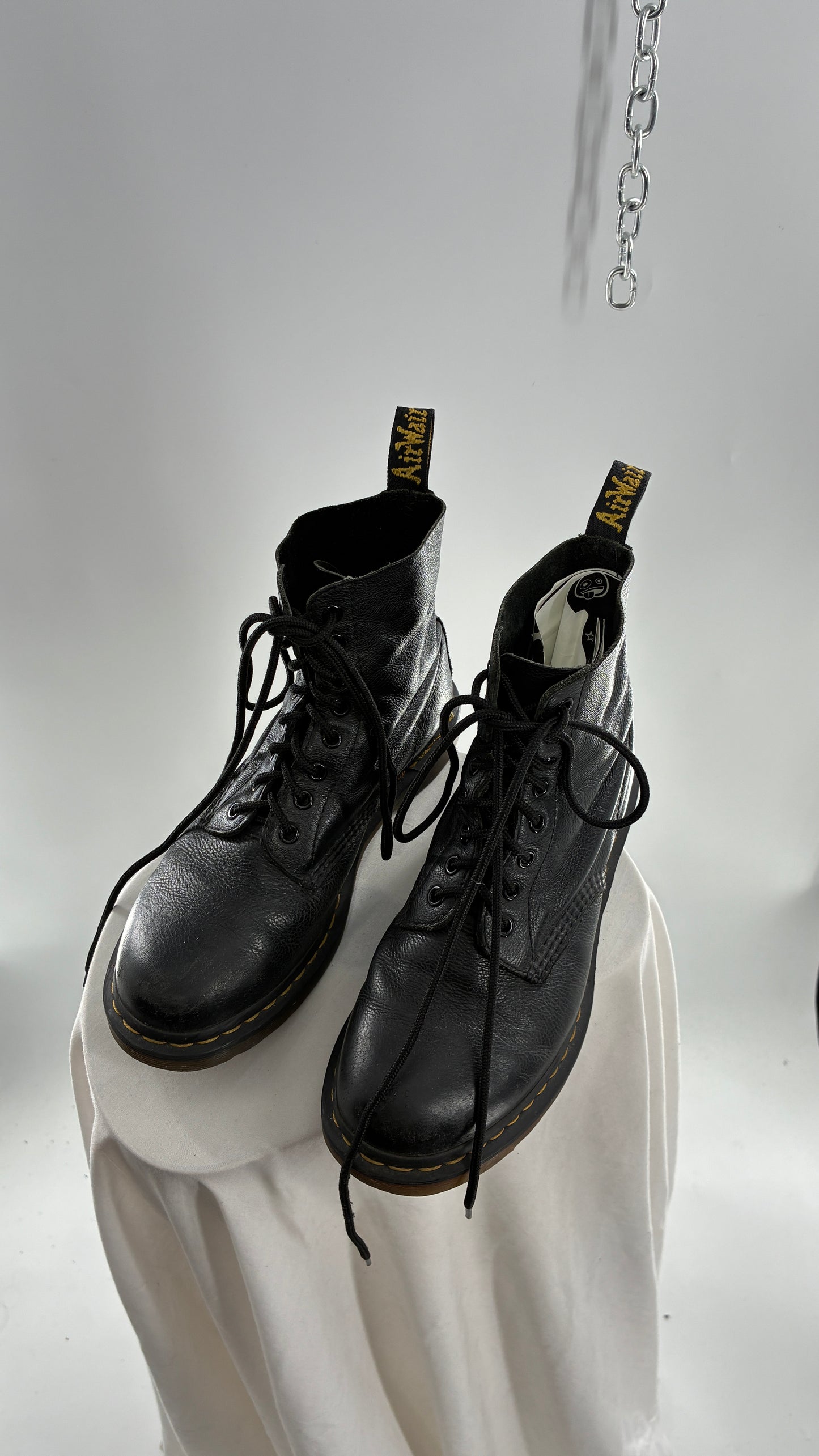 Vintage Dr. Martens 1460 Pascal Virginia Soft Leather Black Boots (8L)