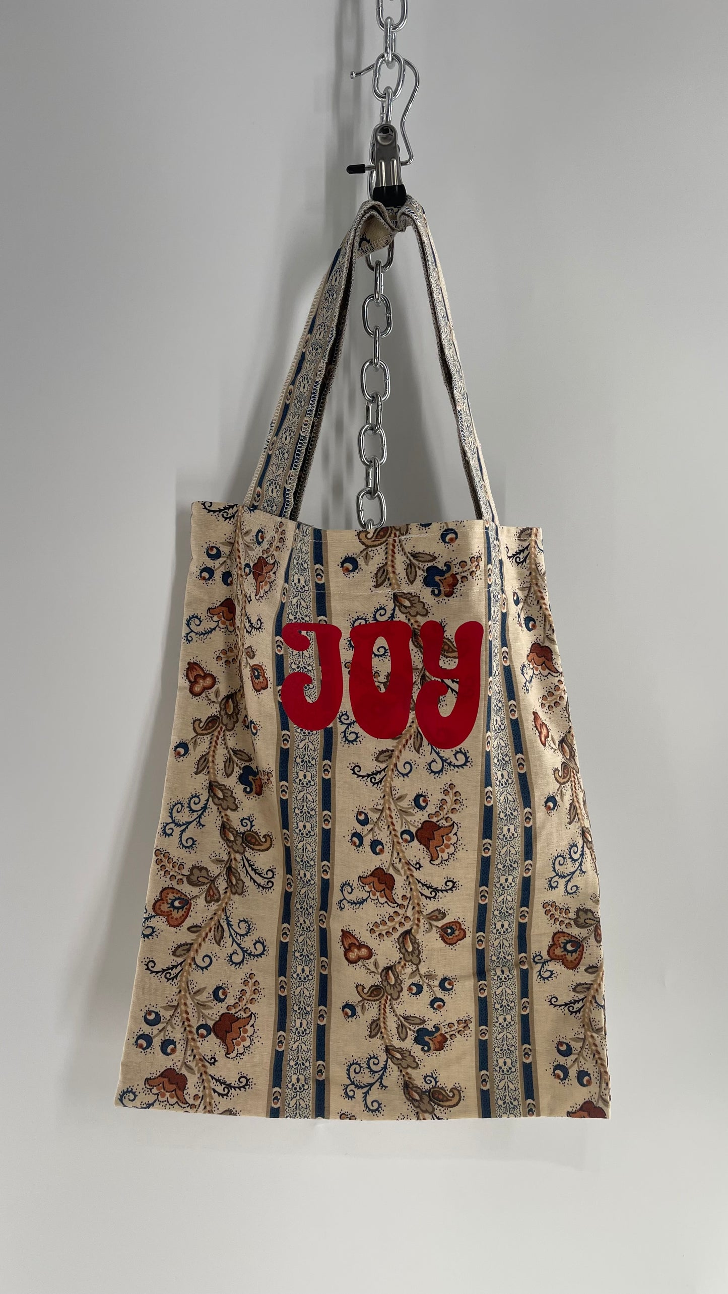 Vintage 1970s Handmade Joy Hippy Tote