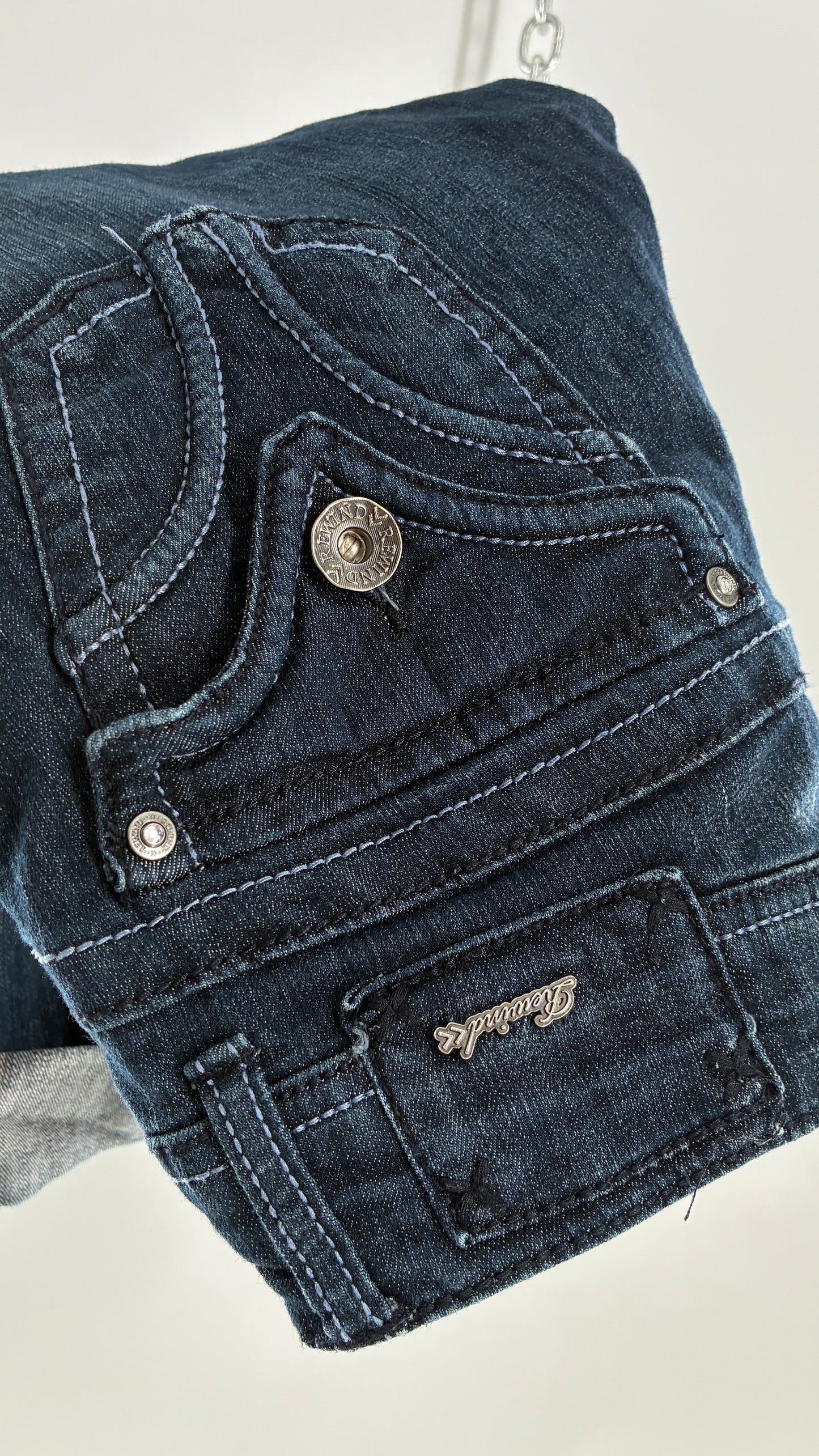 Vintage REWIND Denim Bermuda Shorts with Embroidered Bum Pockets (7)