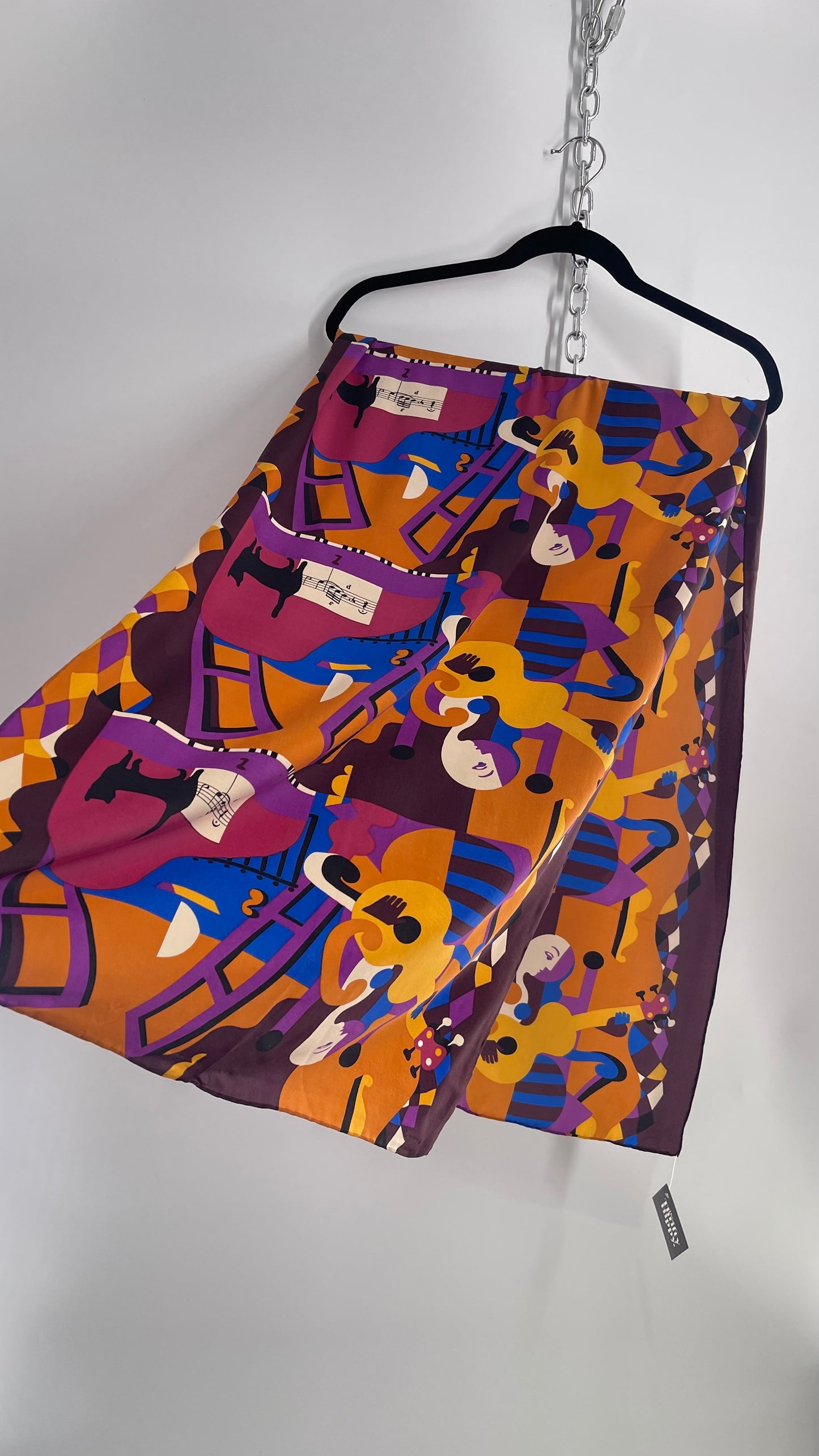 Vintage Abstract Jazz Printed Scarf