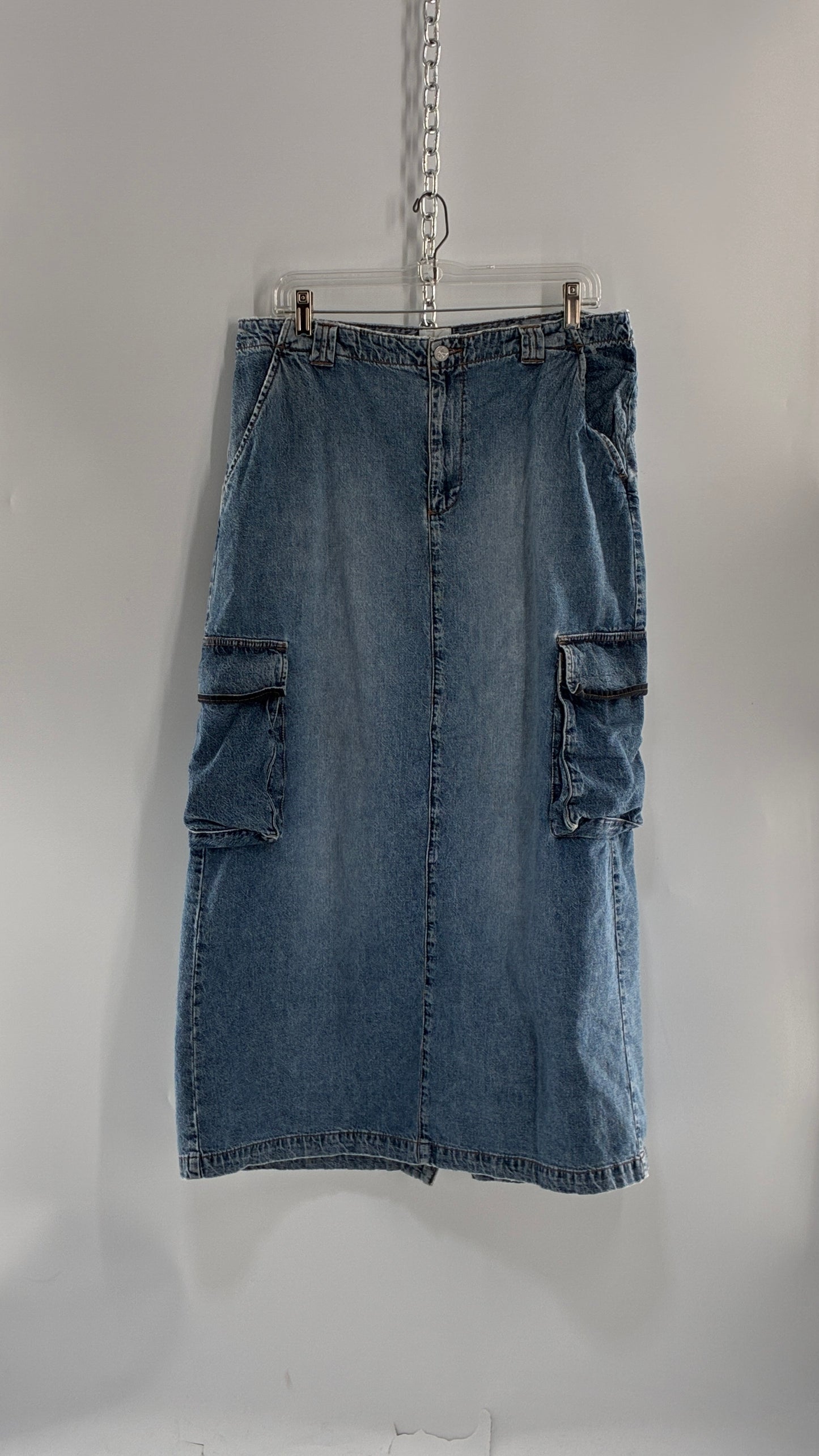 Vintage CALVIN KLEIN Denim Cargo Skirt Low Waisted (12)