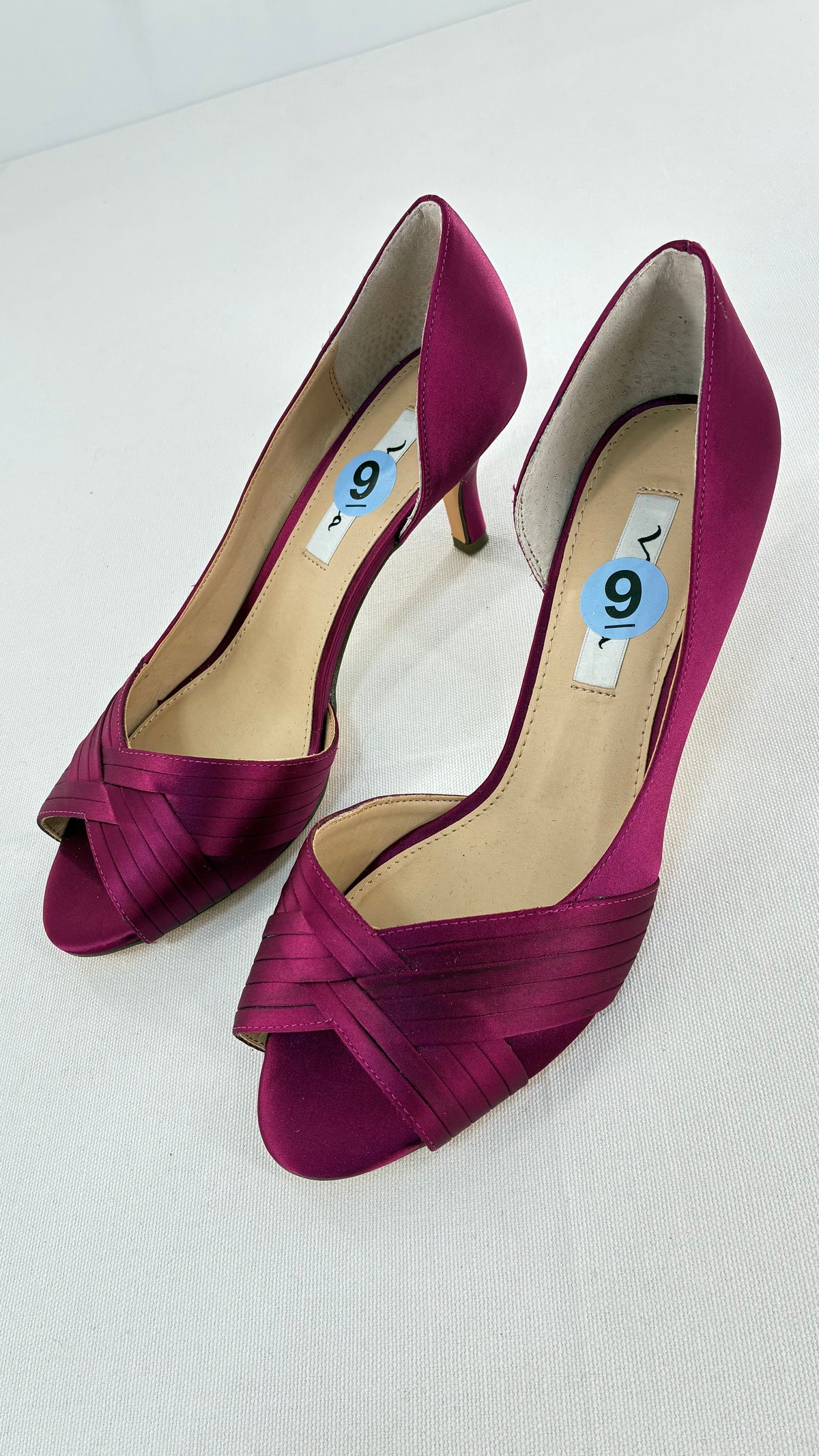 NINA Fuchsia Satin Kitten Heels (9)