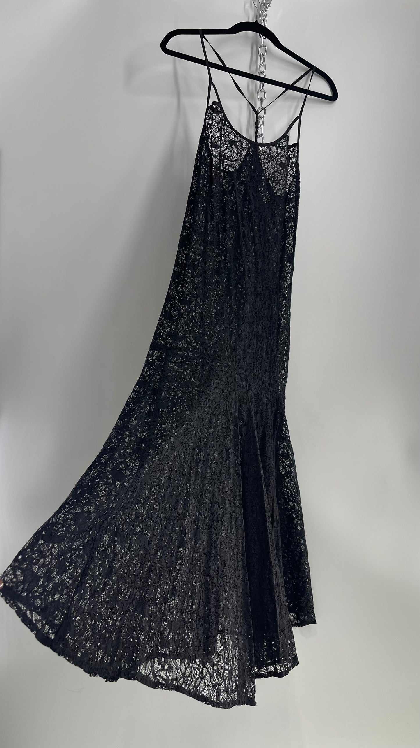 Intimately Free People Black Lace Maxi Gown (Small)