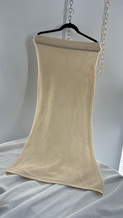 Cream Open Knit Skirt (S/M)