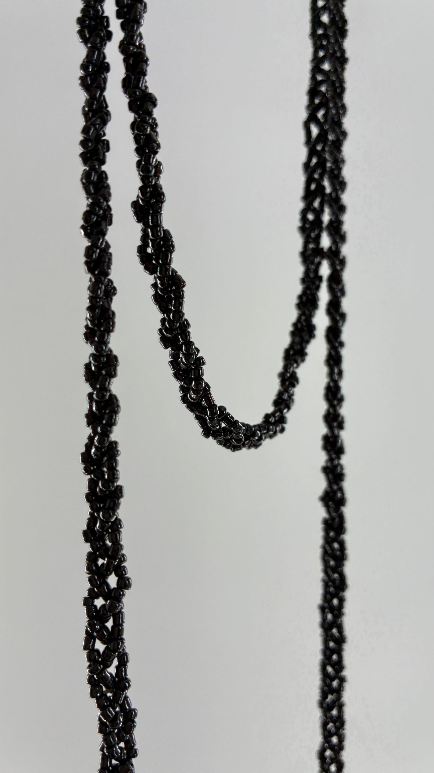 Vintage Black Beaded Floral Crossbody