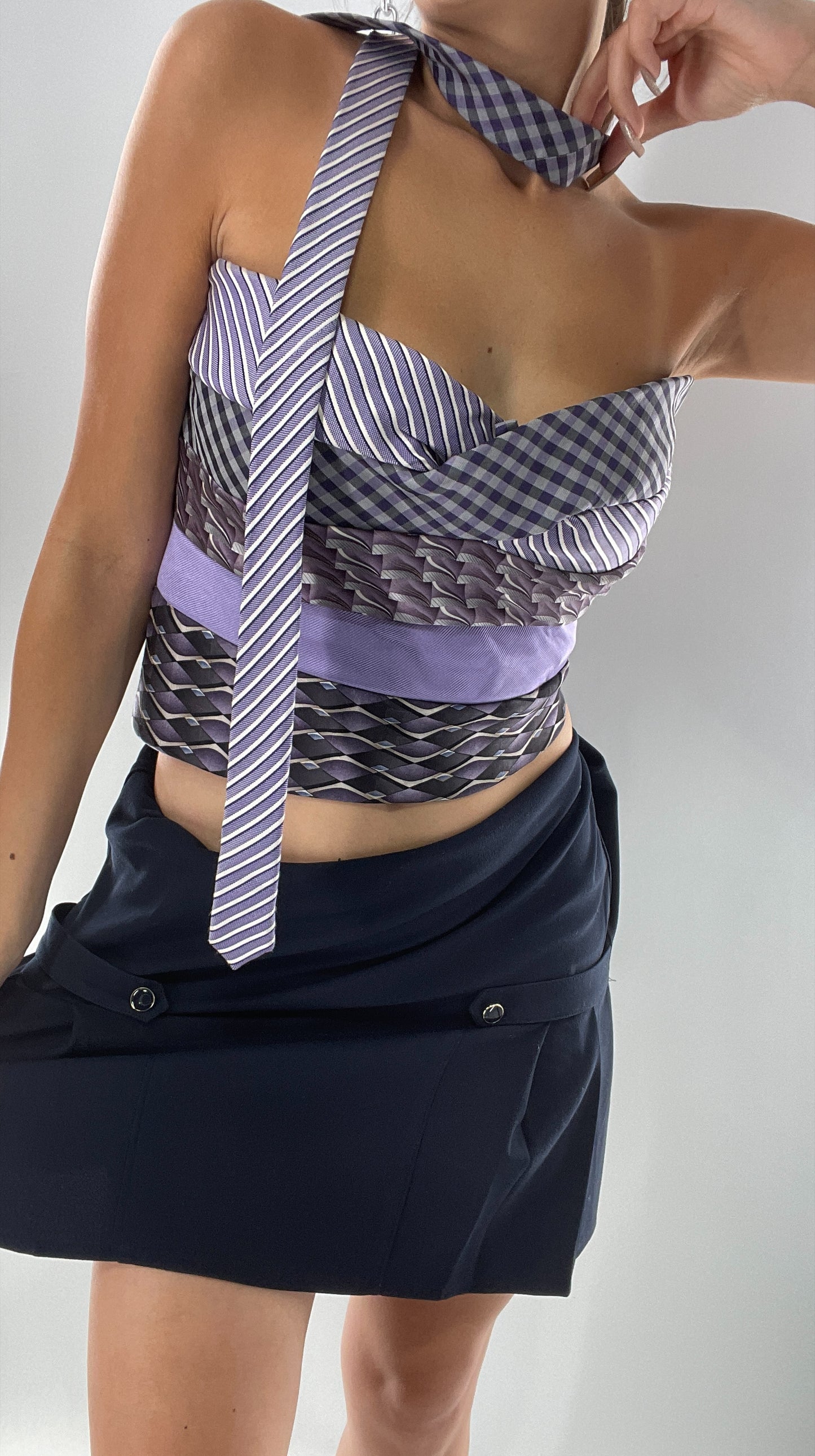 All Tied Up Custom Handmade Top Purple (One Size)