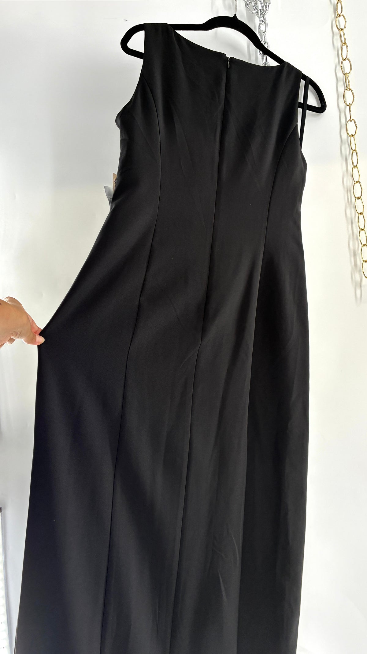 Deadstock Vintage MARINA Black Gown with Draping and Tags Attached (10)