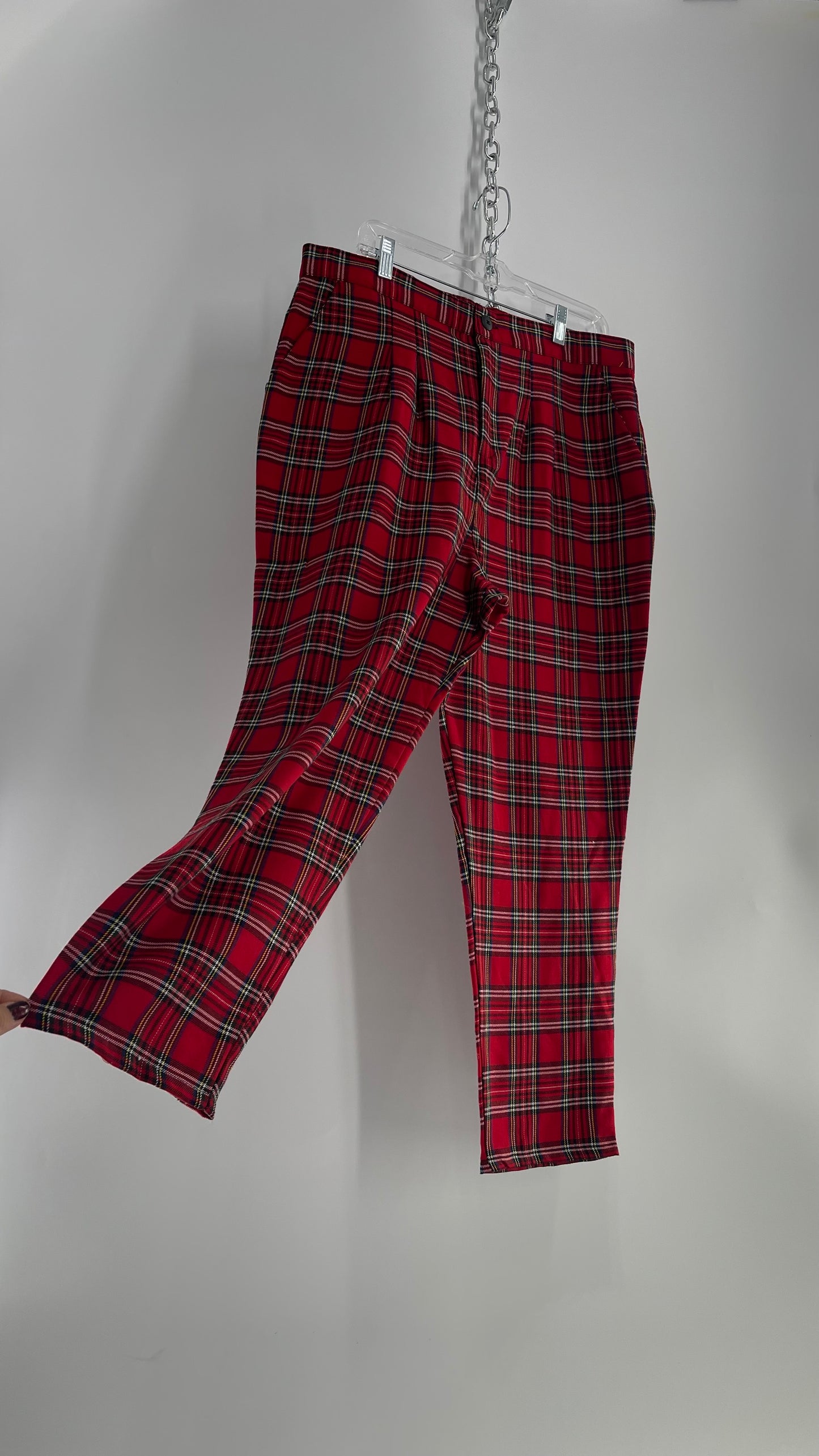 Urban Renewal Red Holiday/Christmas Plaid Trouser with Pockets (Large)