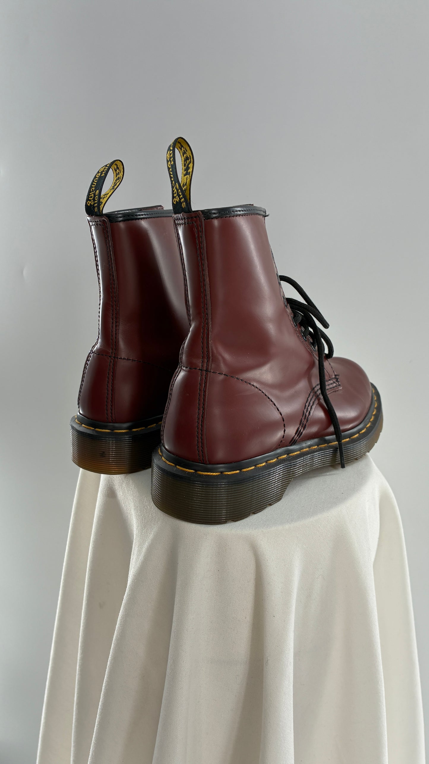 Vintage Dr. Martens Burgundy Maroon Combat Boots (6L)