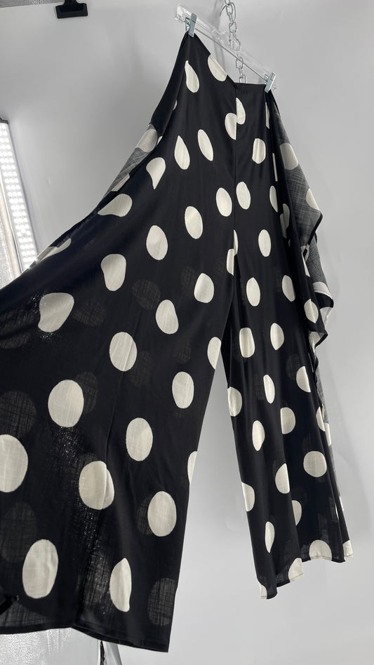 Handmade 9 in 1 Black/White Polka Dot Jumpsuit (One Size) •AS SEEN ON TIKTOK•