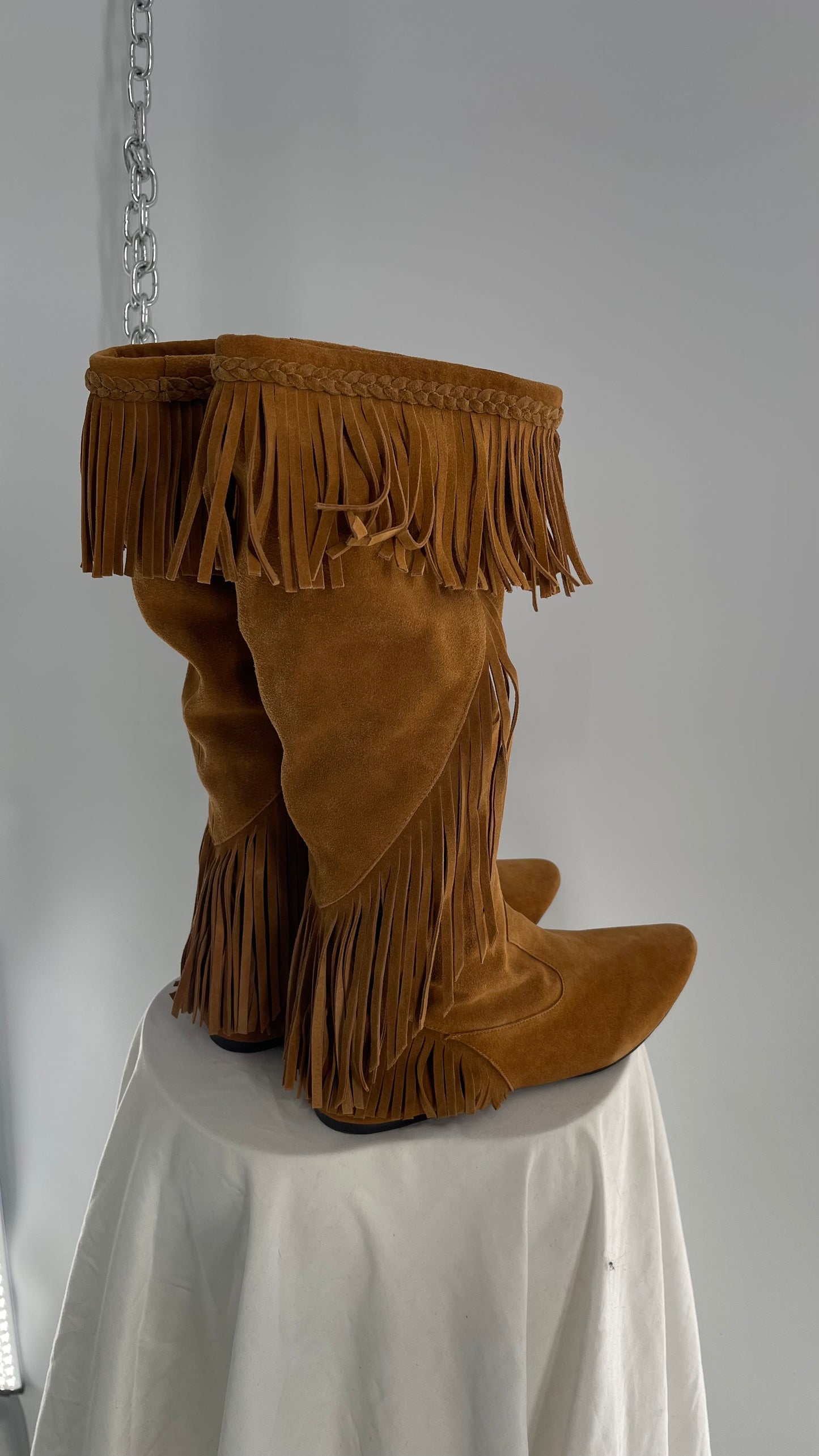 Vintage Sam Edelman Leather Fringe Western Boot (8.5)