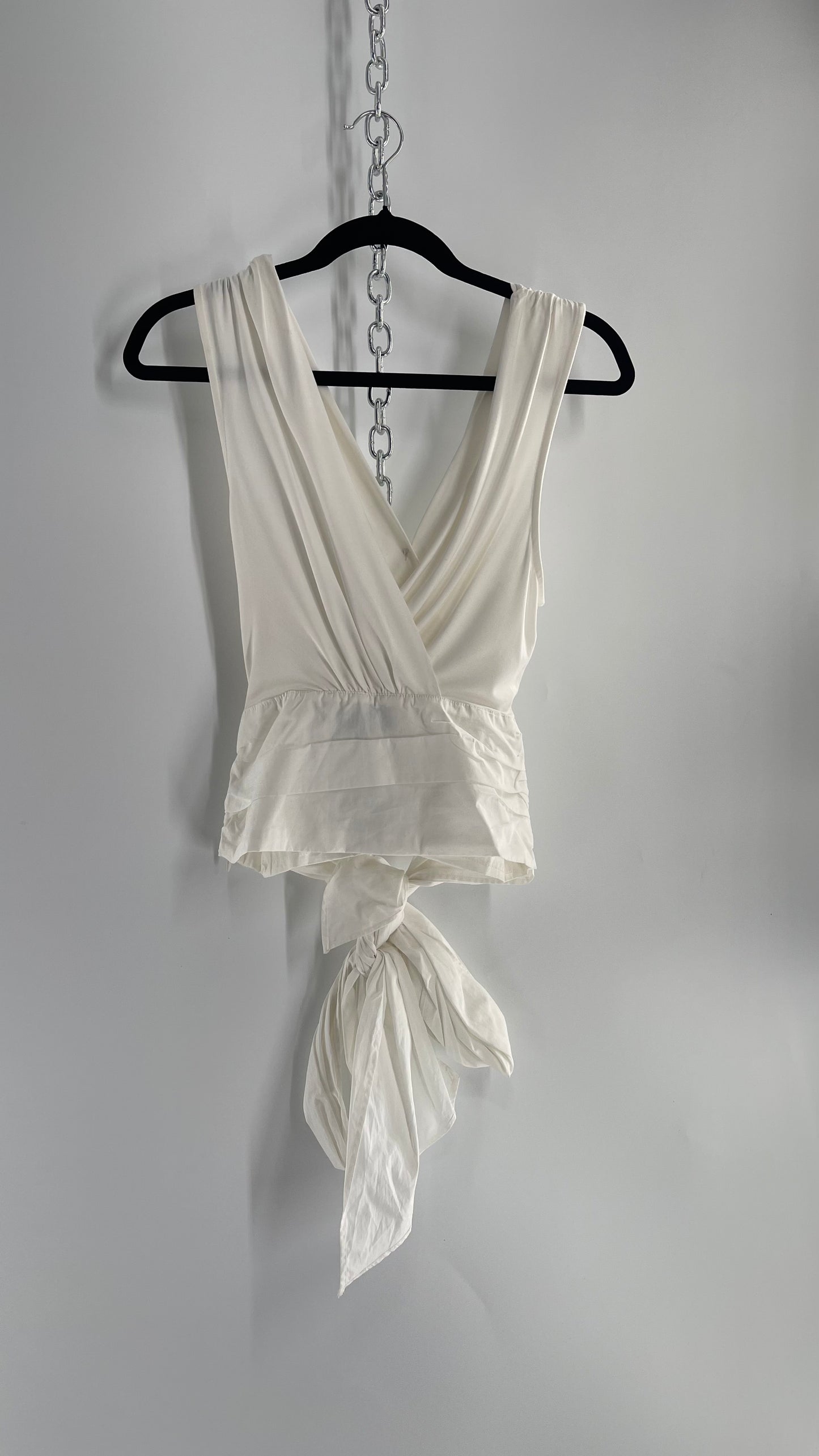 Sunday in Brooklyn Anthropologie White Wrap Around Tie Up Tank (Medium)