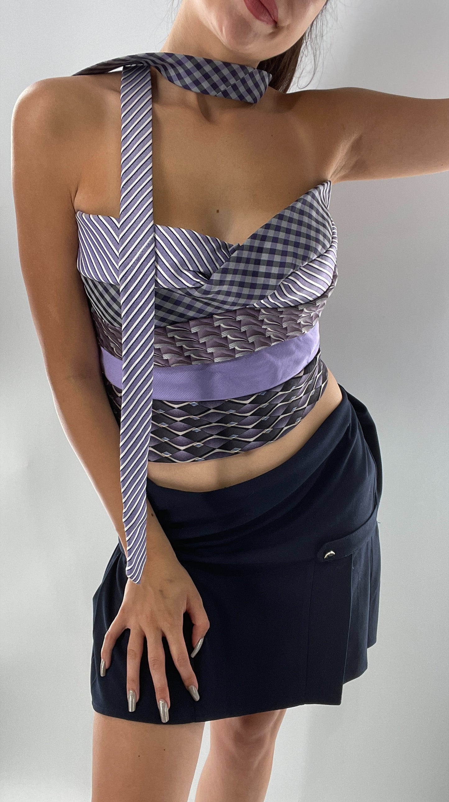 All Tied Up Custom Handmade Top Purple (One Size)