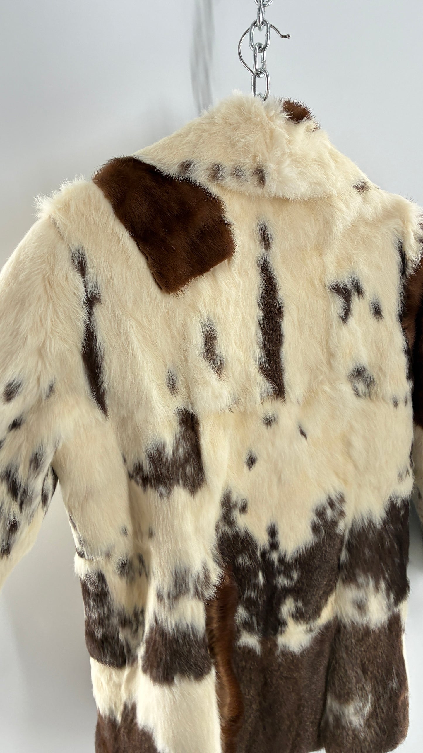 Vintage No Tags Handmade Patchwork Genuine Fur Coat (Medium)