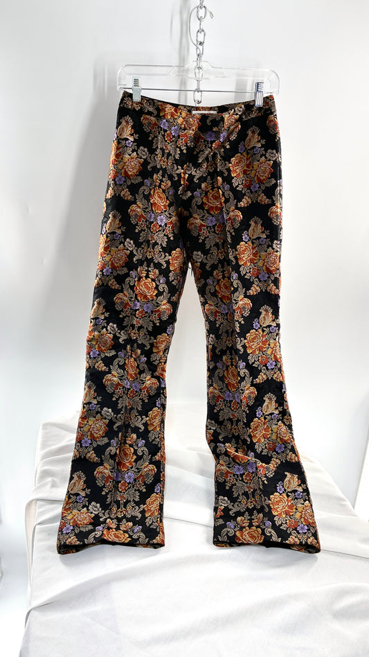 Vintage DOLCE & GABANNA Silk Black Brocade Trouser (42)