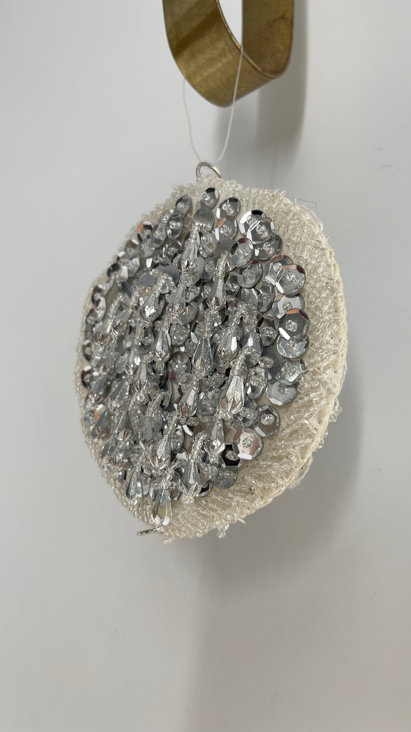 Urban Outfitters Embellished, Sequin, Dangling Crystal Round Coin Pouch