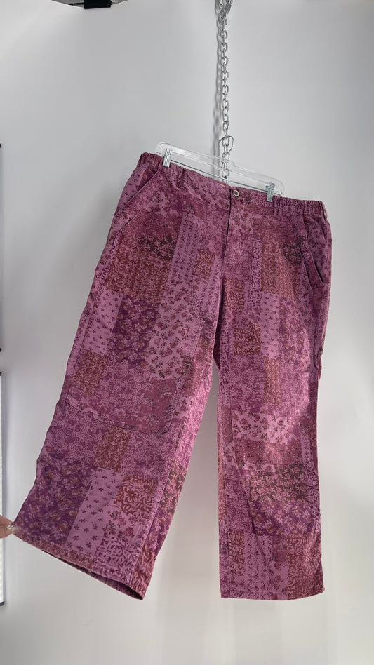 Pilcro Anthropologie Purple Patchwork Carpenter Pants with Tags  (20W)