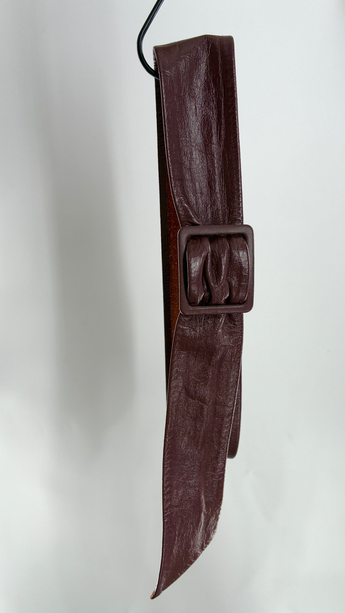 Vintage Burgundy Maroon Leather Belt (OS)
