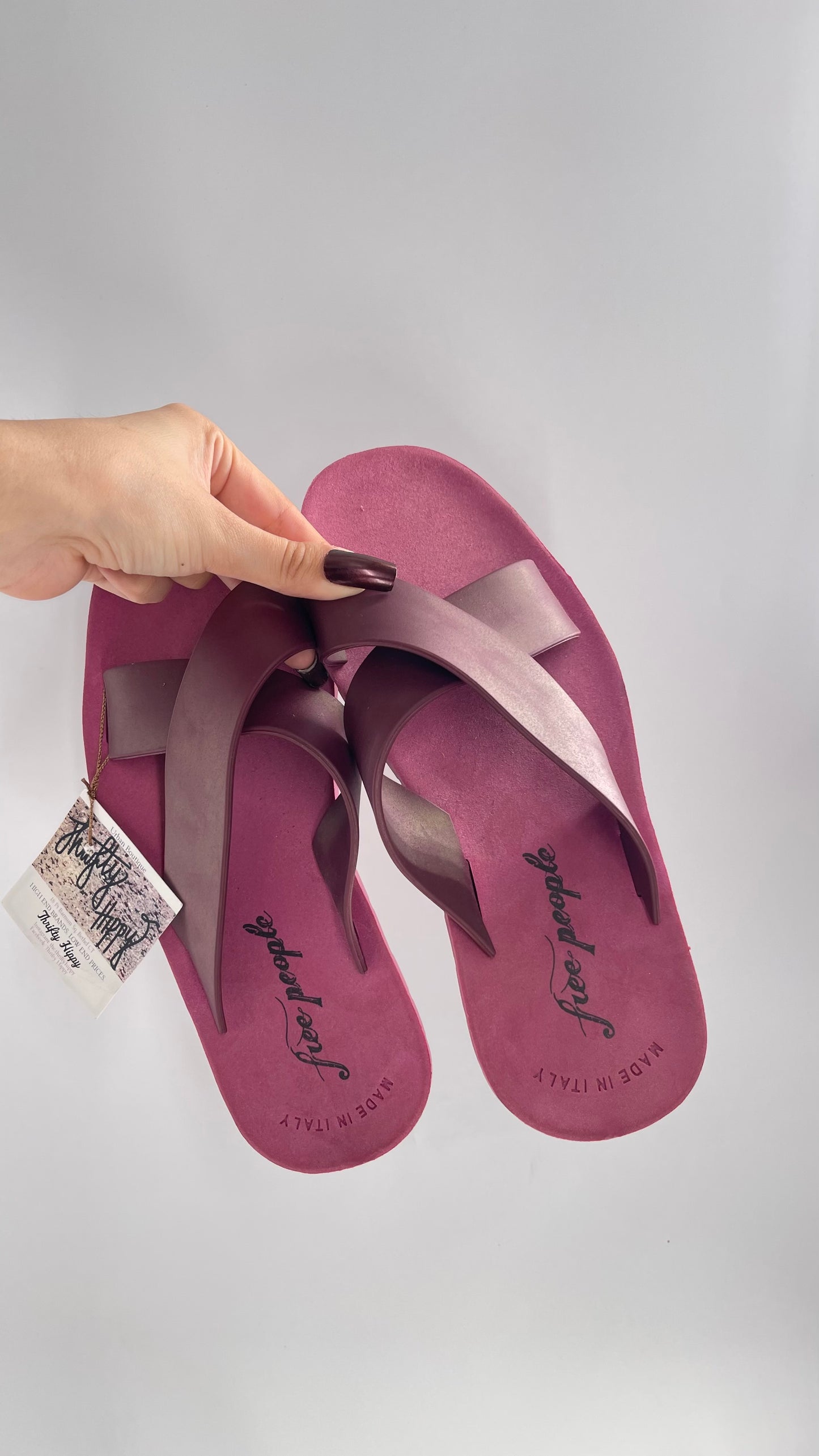 Free People Plum Rubber Slide on Flip Flops (39/40)