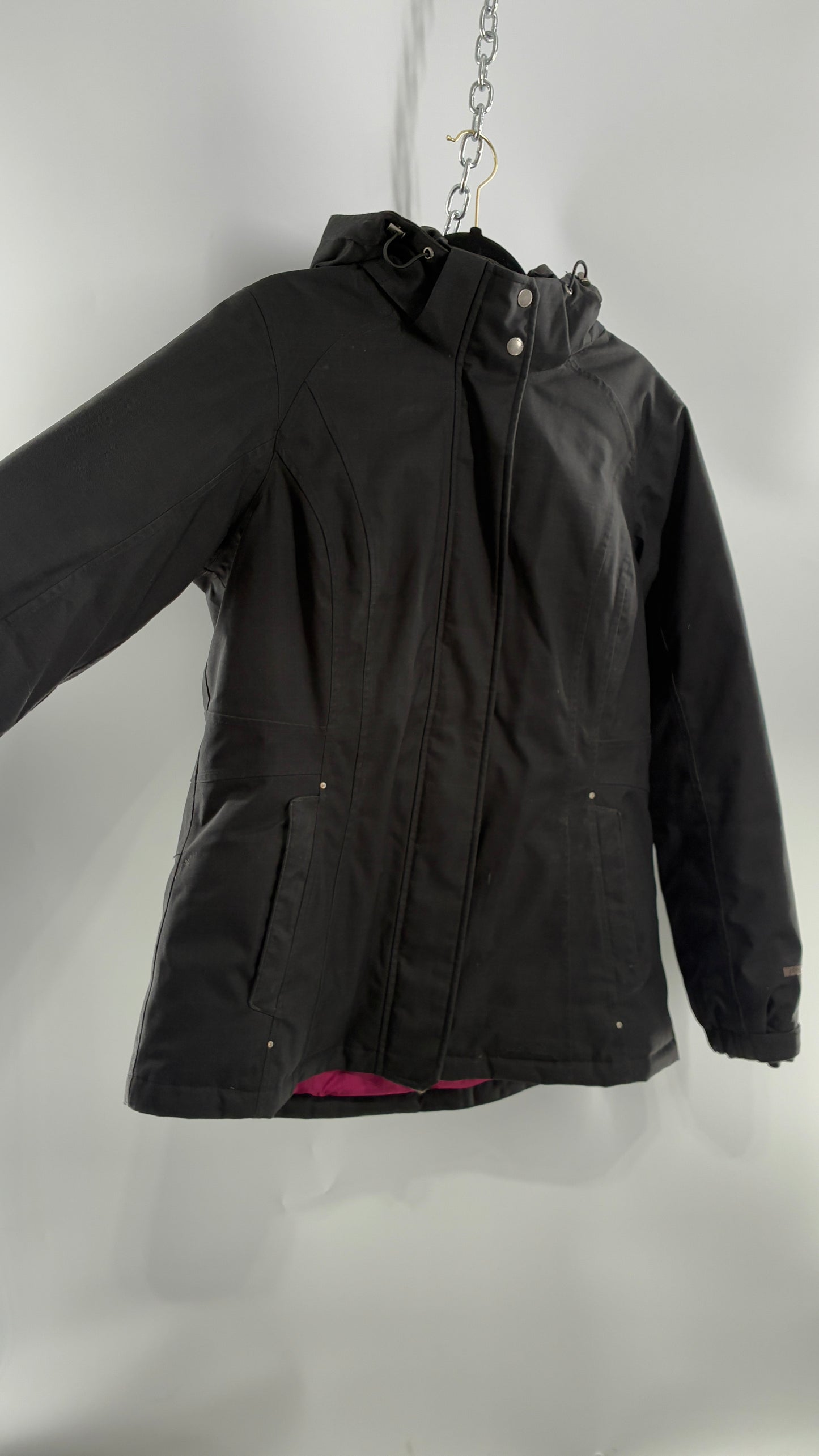 EDDIE BAUER Goose Down Black Jacket with Puffer Lining (Medium)