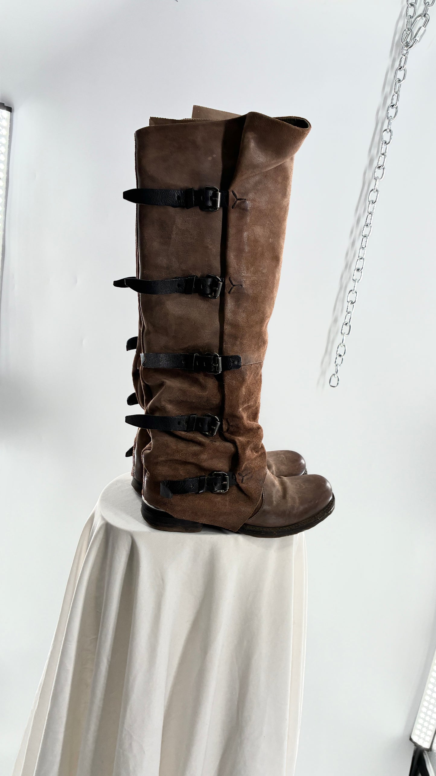 Tatum Over the Knee AS98 Distressed Worn Boots (41)