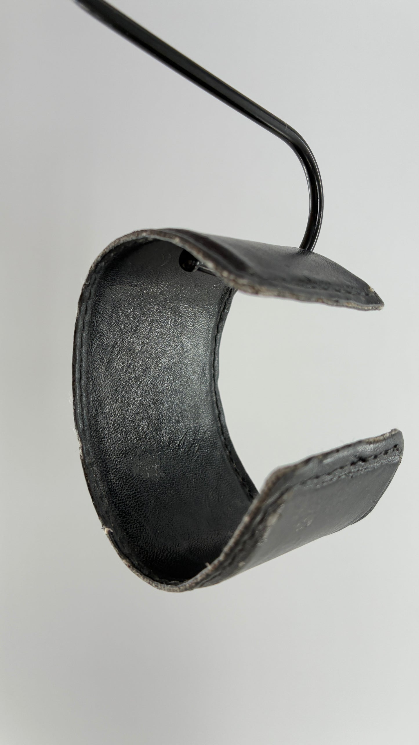 Vintage Leather Studded Mixed Metal Bangle