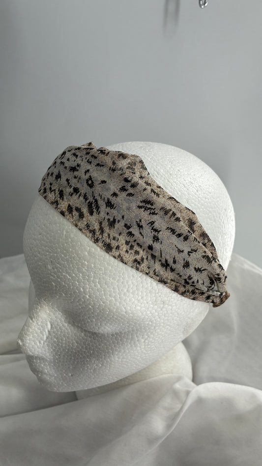 Vintage Cheetah Patterned Metallic Headband