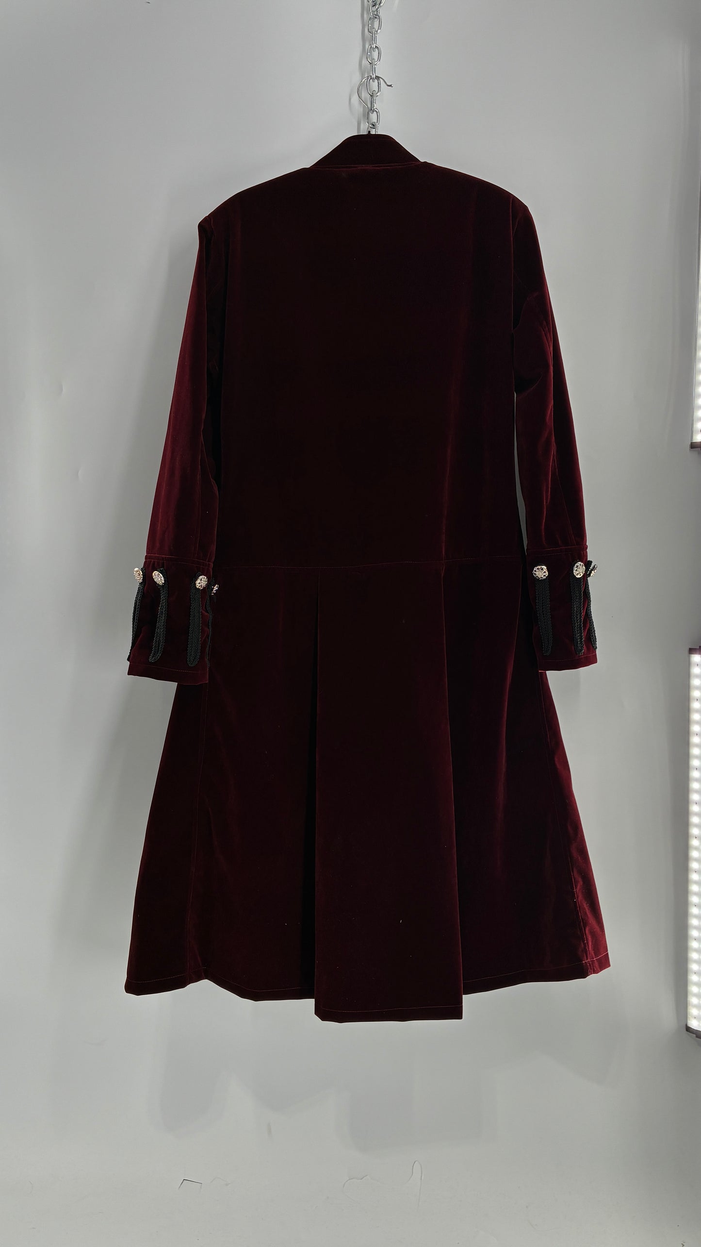 Velour Crimson Steampunk Drummer Coat (XL)