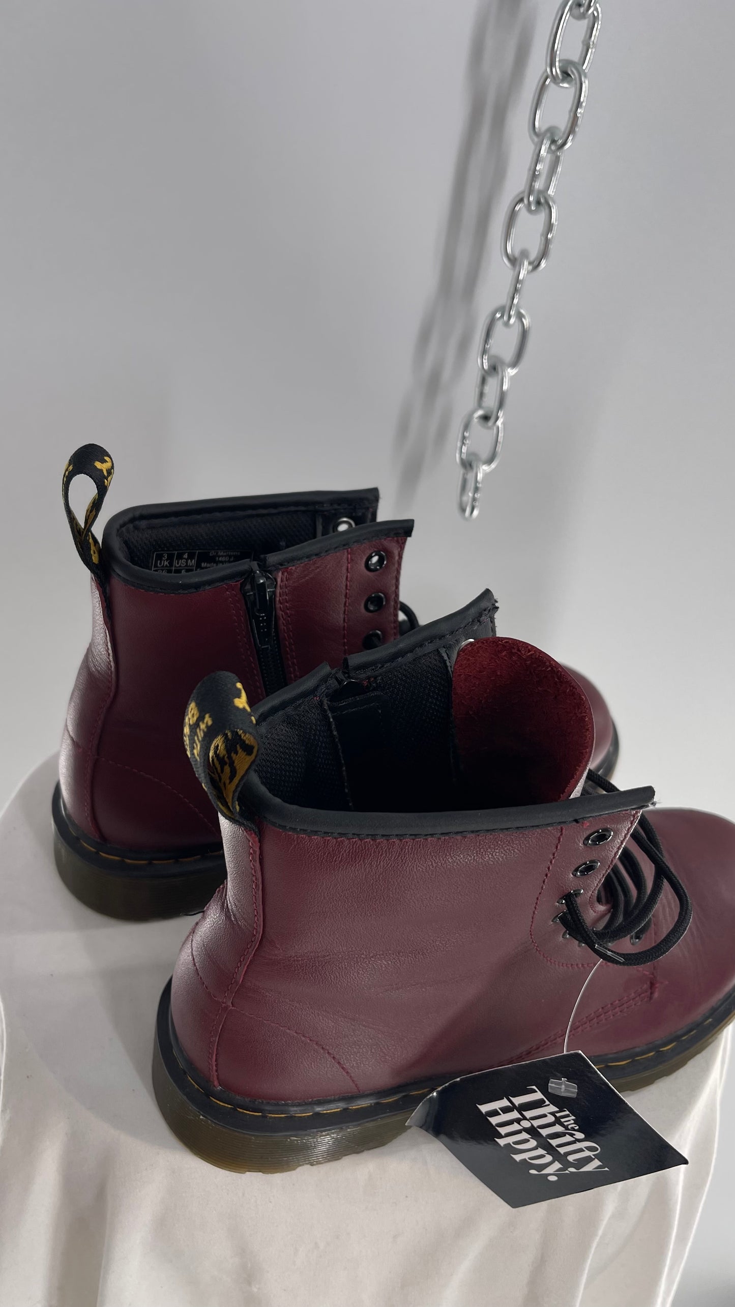 Dr.Martens Burgundy Boots with Side Zipper (5L)